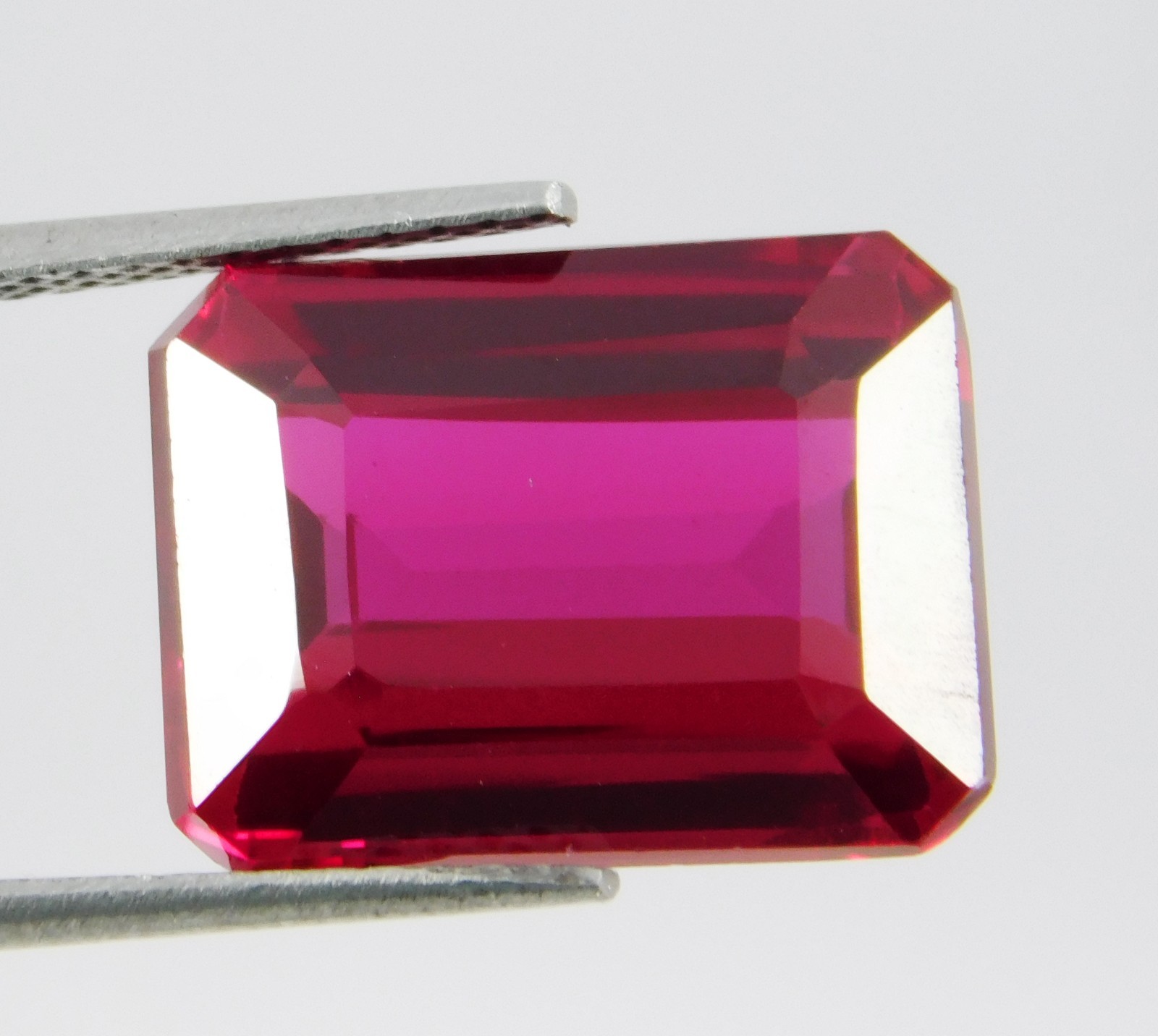 Certified 11.70 Ct Natural Mozambique Red Ruby Stunning Emerald Cut Gemstone