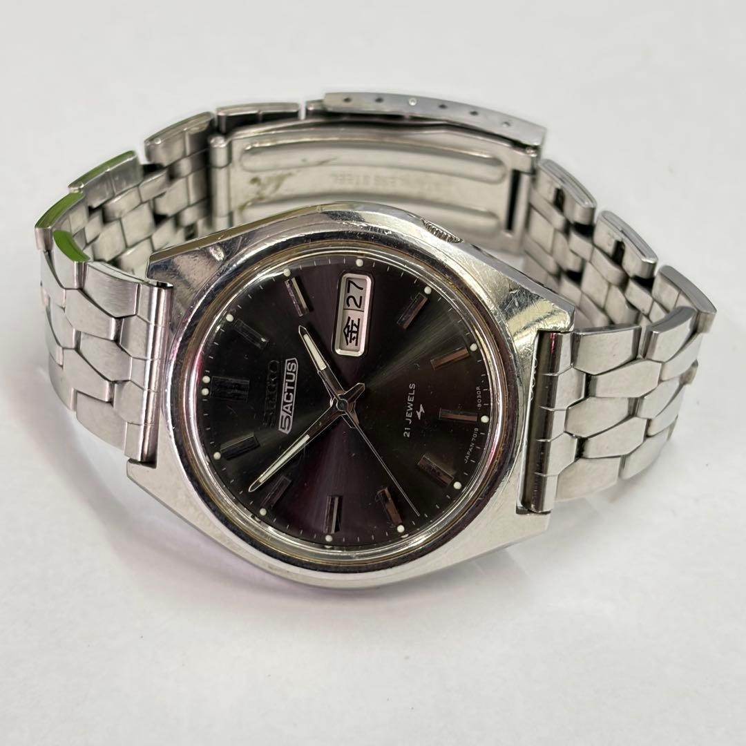 SEIKO 5 ACTUS Automatic Watch 21 Jewel Snow Black