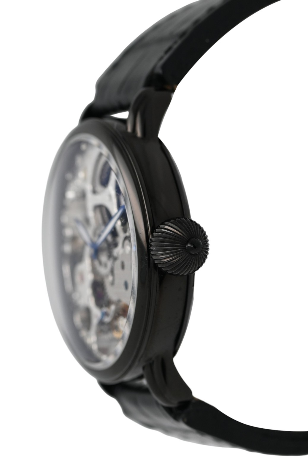 Krieger Gigantium K7007 Skeleton Black PVD Steel 43MM Men’s Manual Winding