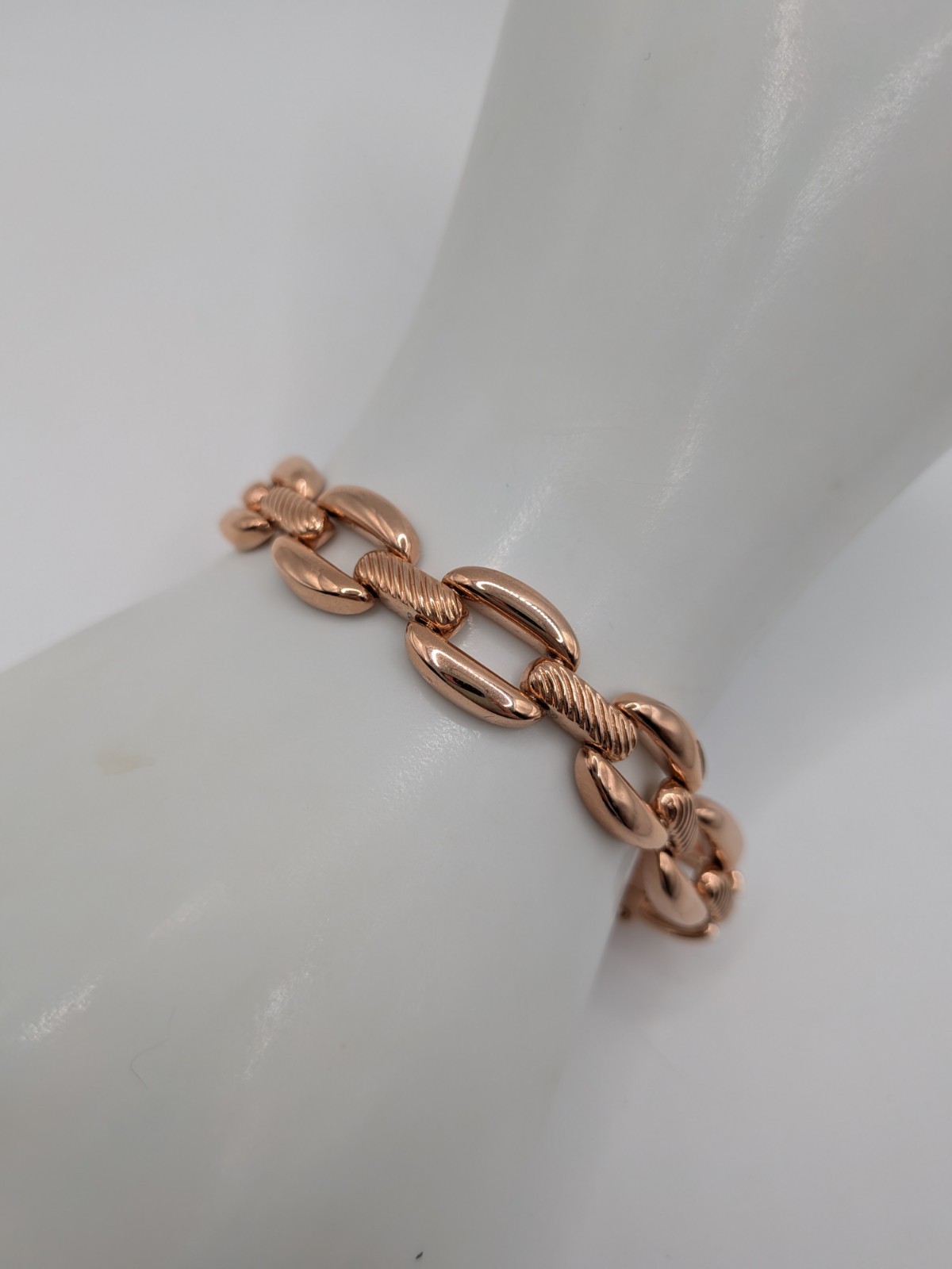 JTV Timna Jewelry Collection Copper Link Bracelet Textured Classic Modern Simple