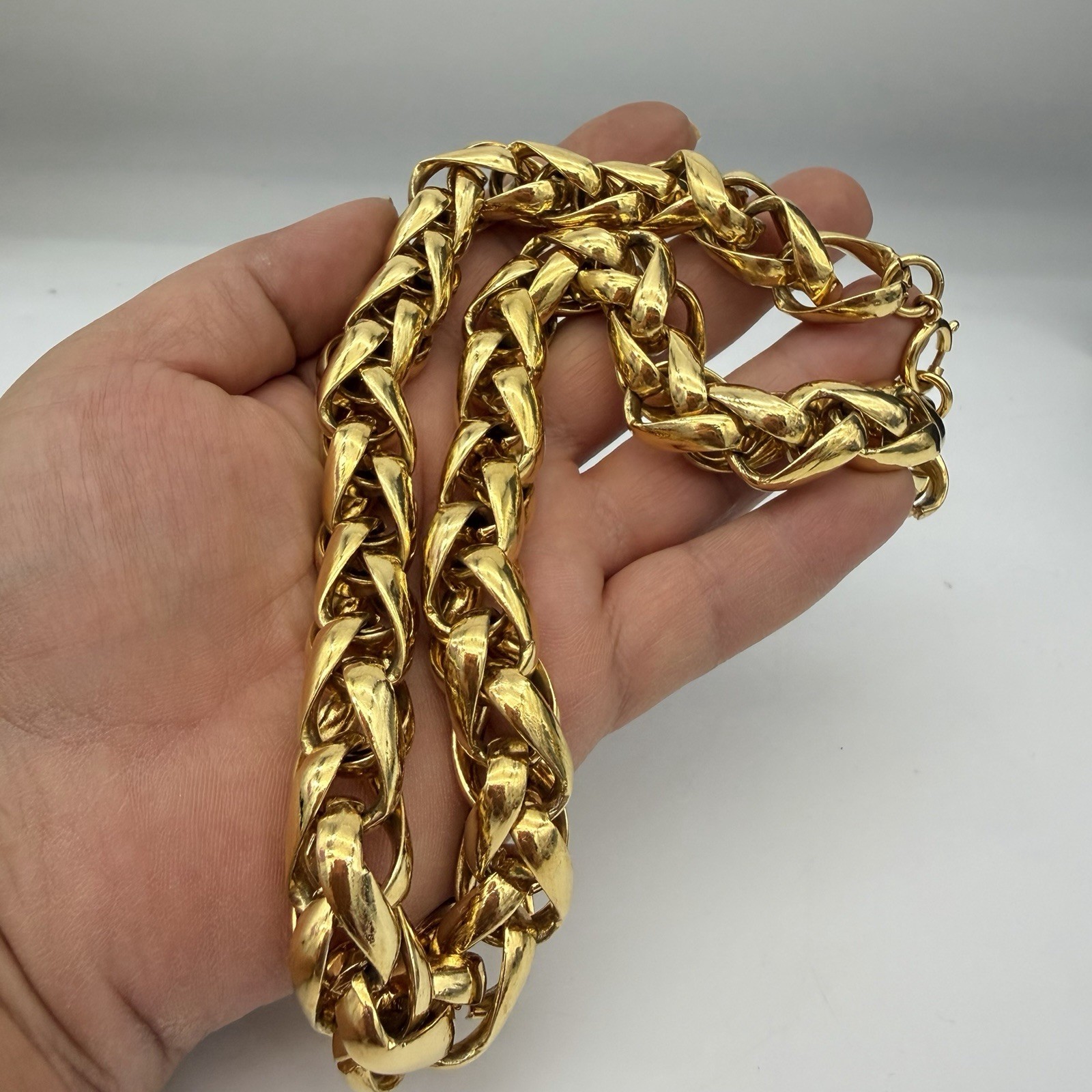 Vtg Napier Chunky Gold Tone Thick Heavy Rope Necklace 13.4 Mm Substantial 202 Gr