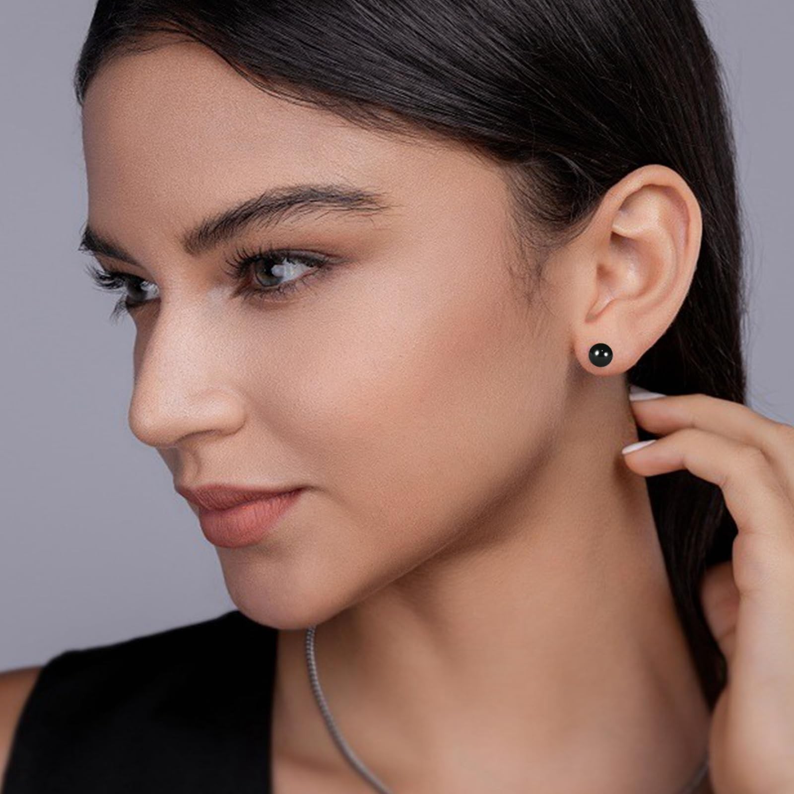 14K Gold Surgical Steel Small Ball Stud Earrings for Women Men Hand Painted E…