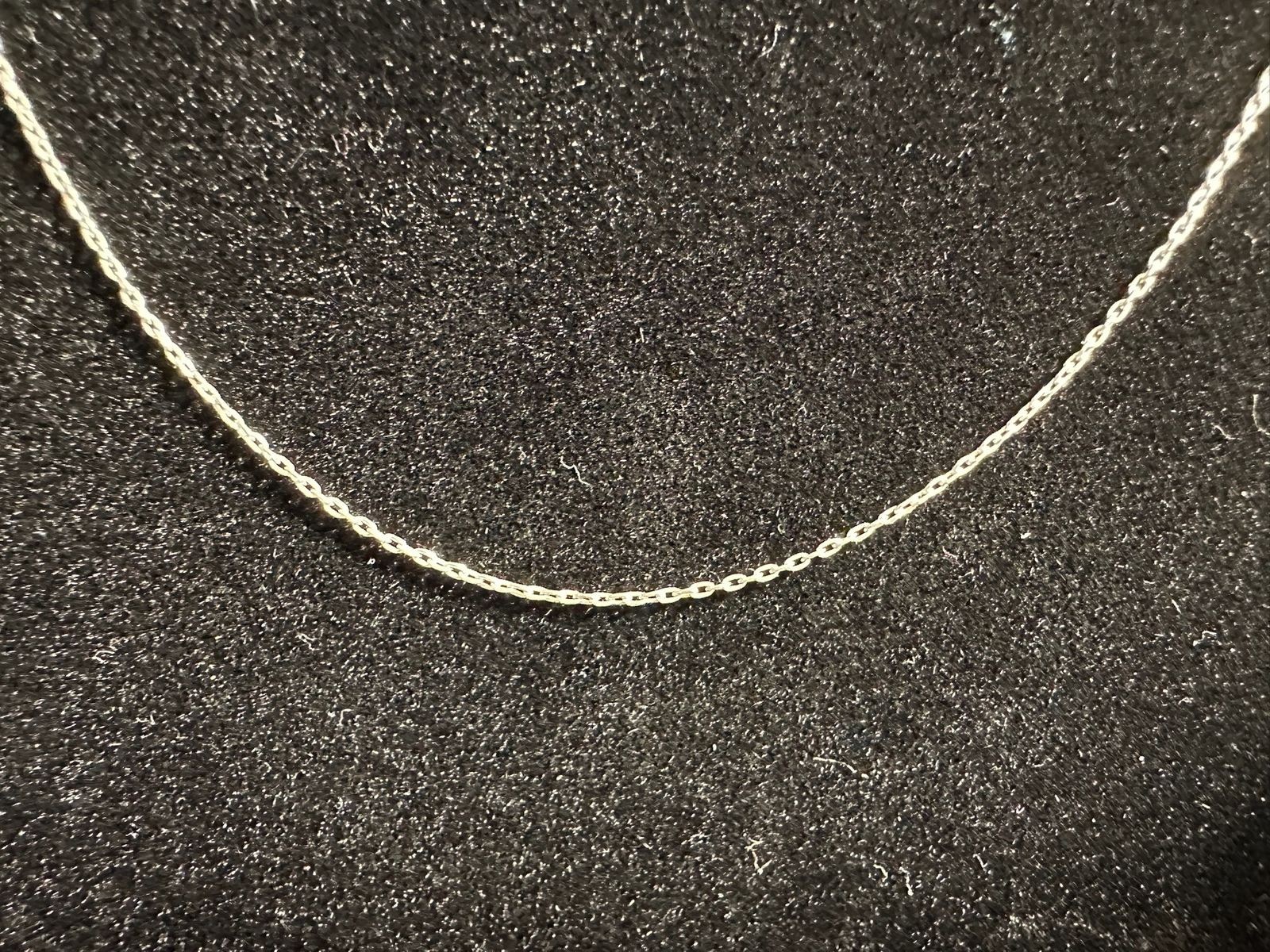 0.89g Vintage Sterling Silver 925 Delicate Cable Chain Necklace 16 in M