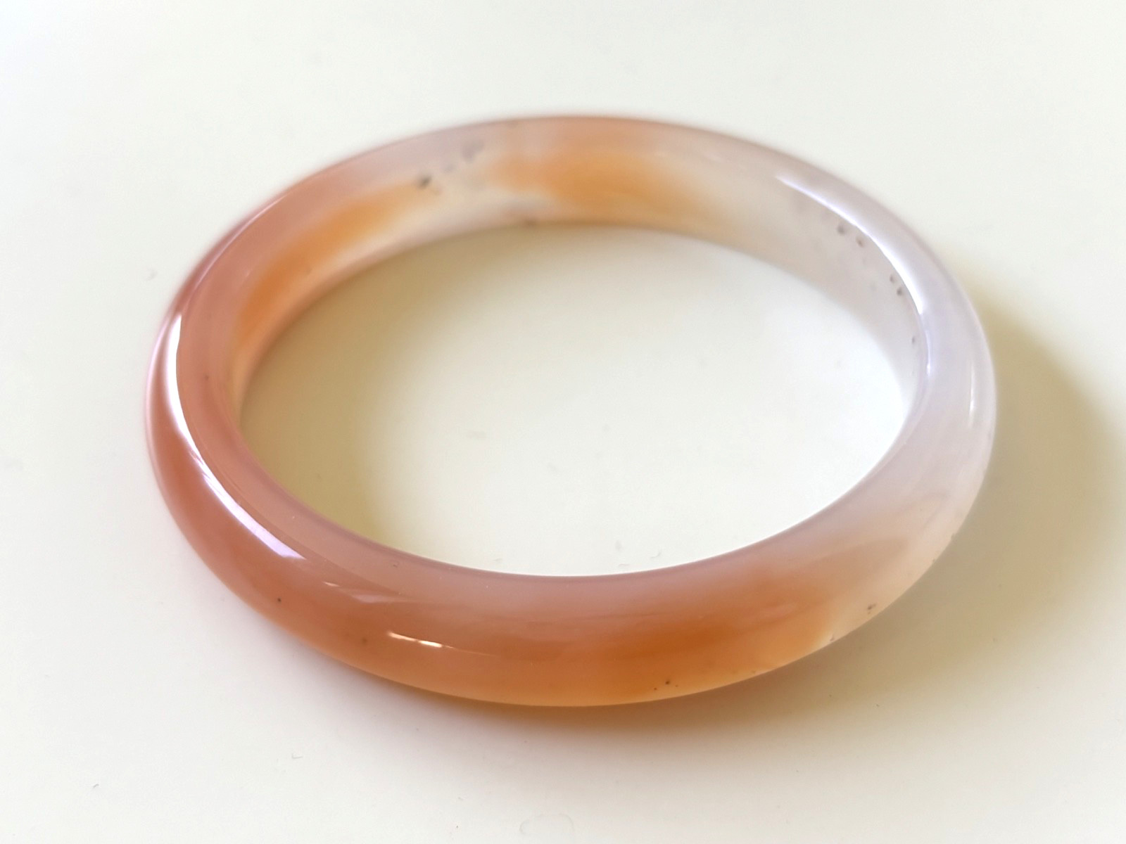61mm Carnelian Agate Bangles Bracelets Orange Lace Agate Banding
