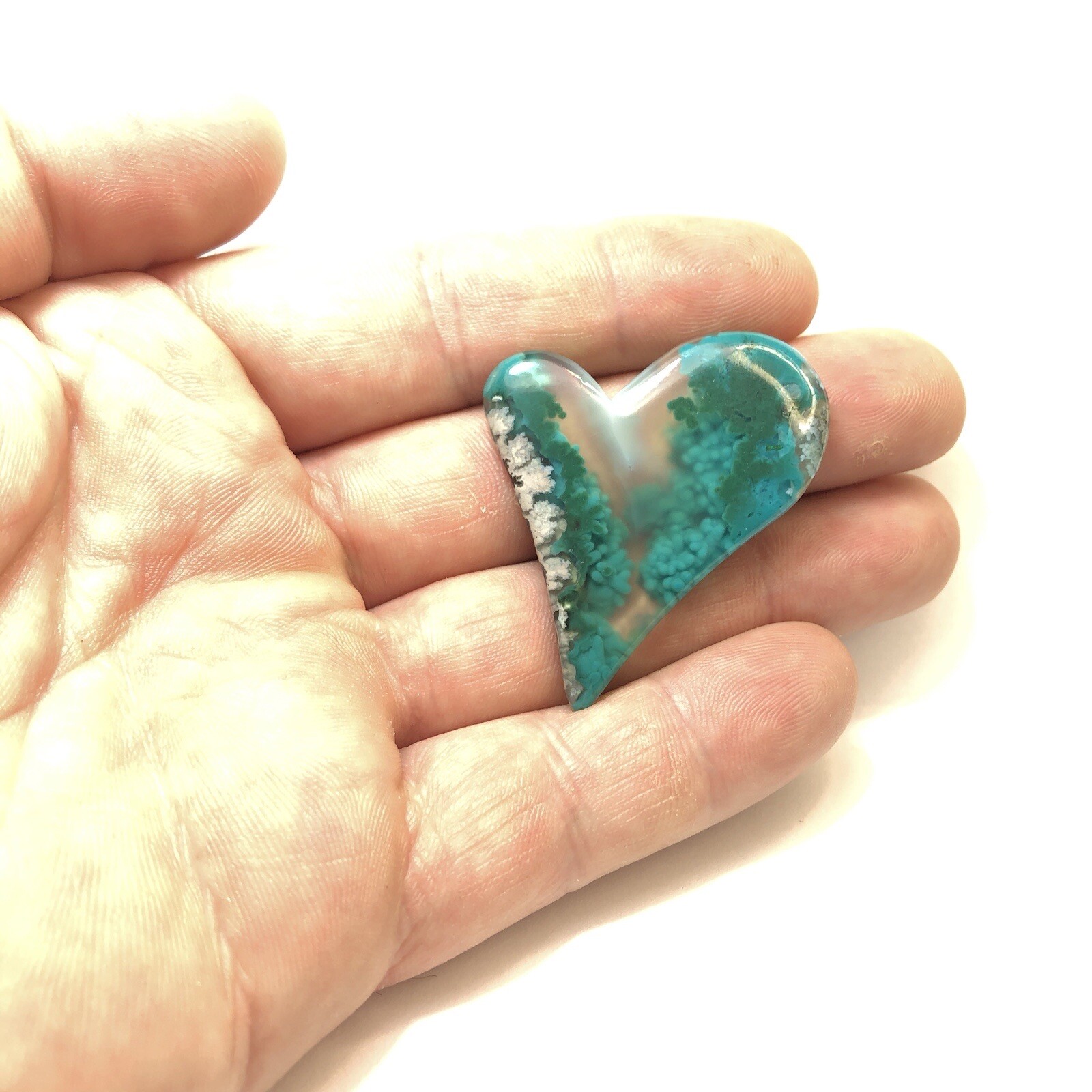49 CT Museum Grade Gem Silica Chrysocolla Stalagmite Stalagtite Quartz Cabochon