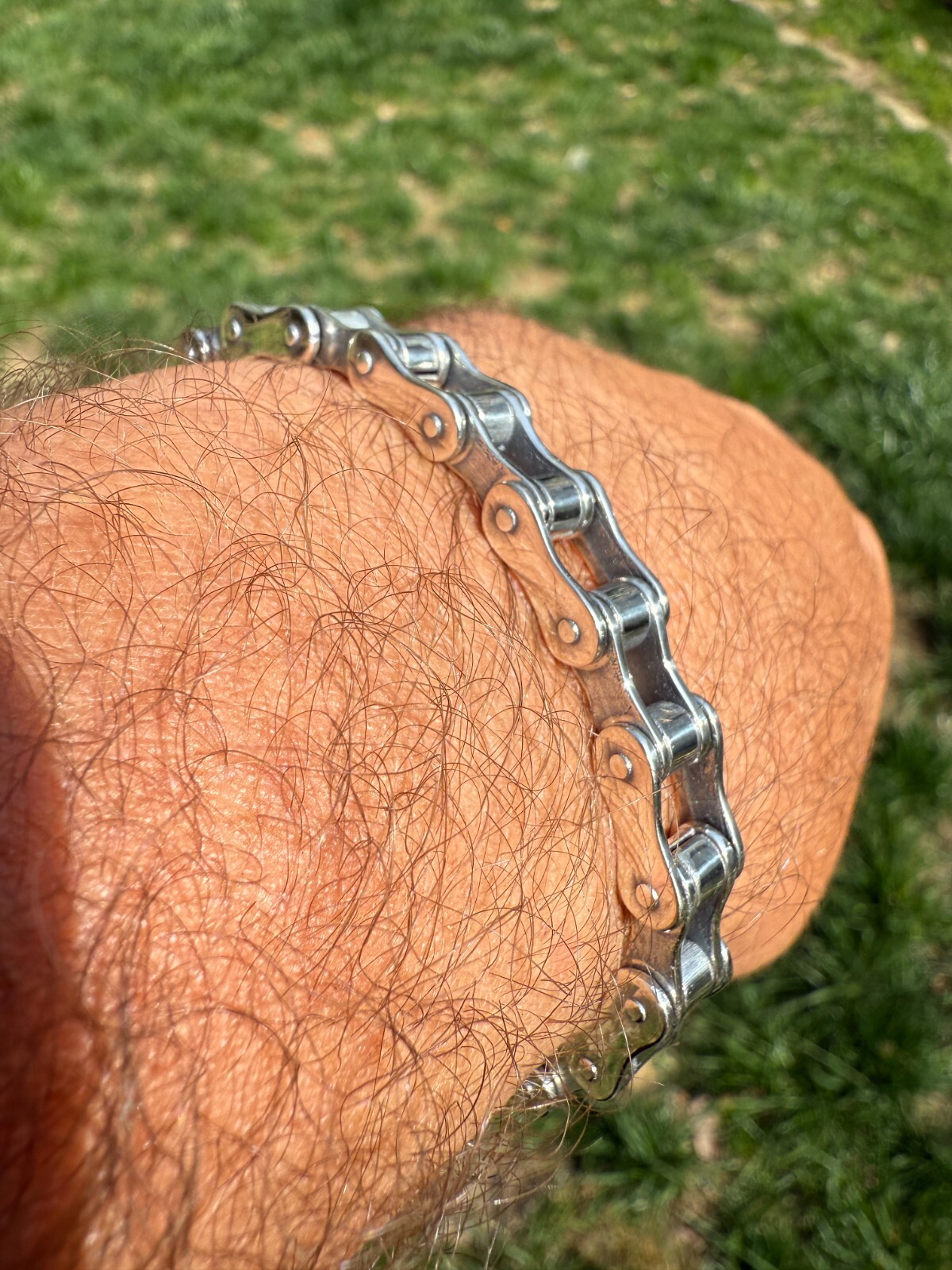 Bicycle Link Bracelet Real 925 Silver Oxidized Handmade 9mm Bike Motorcycle
