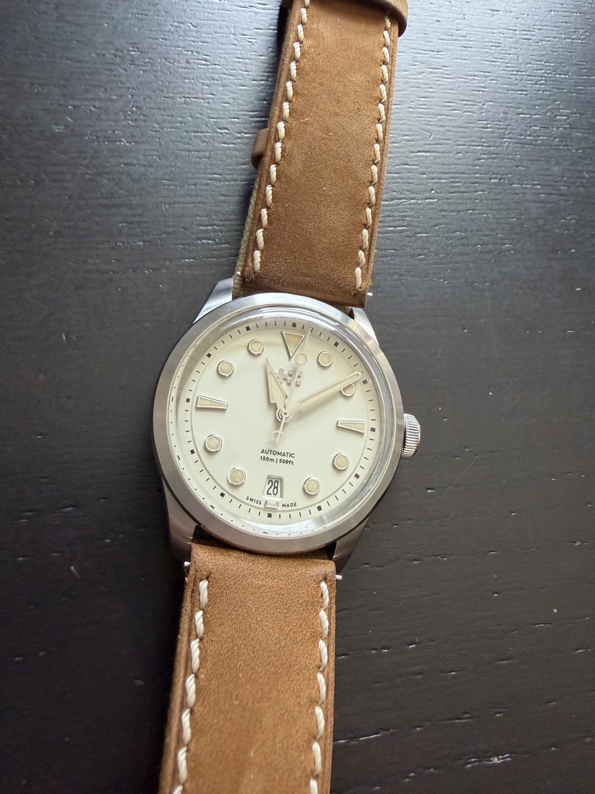 Christopher Ward C65 Dune Automatic 38mm White Sand Full Set + OEM Leather Strap