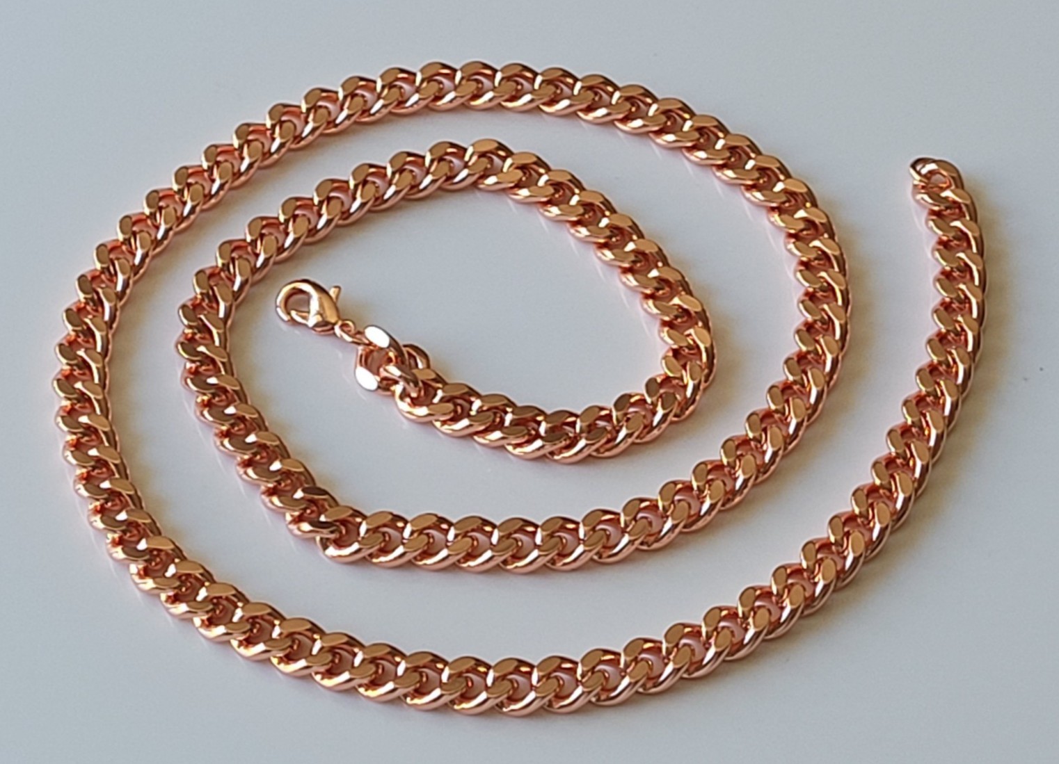 Pure Copper Cuban 12mm Chain Necklace Curb Link Arthritis Therapy 163gr Necklace