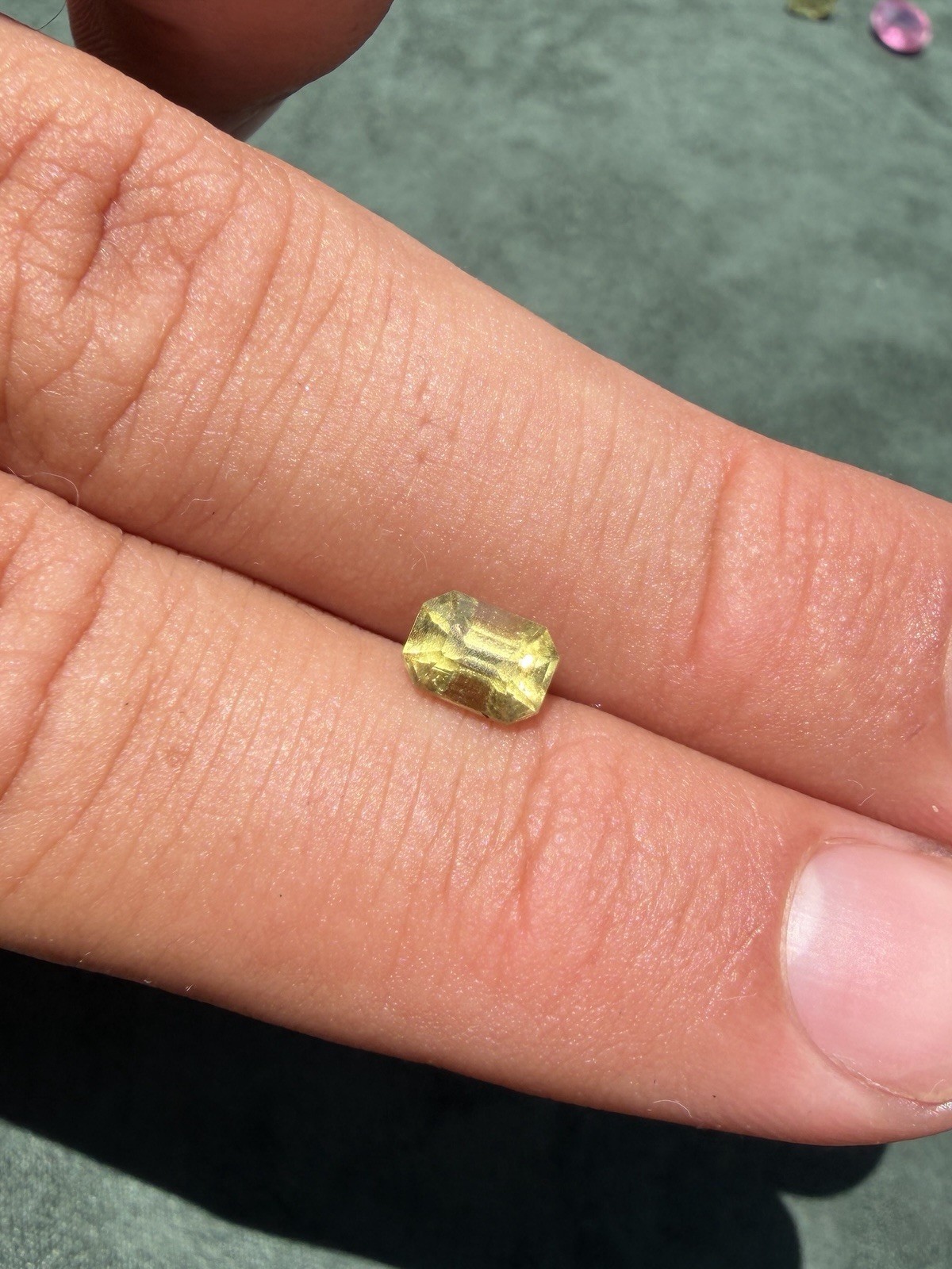 1.38 ct Vivid Yellow Octagon Sapphire | 6.6 × 4.7 × 4.3 mm