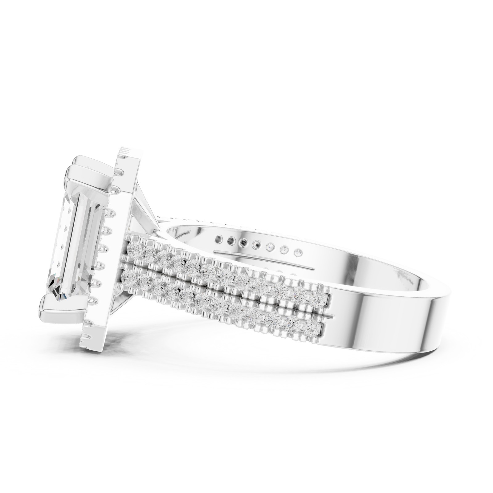 Emerald Cut 2.9 Ct Lab Grown Diamond Ring Classic Women Jewellery 14k Gold Over