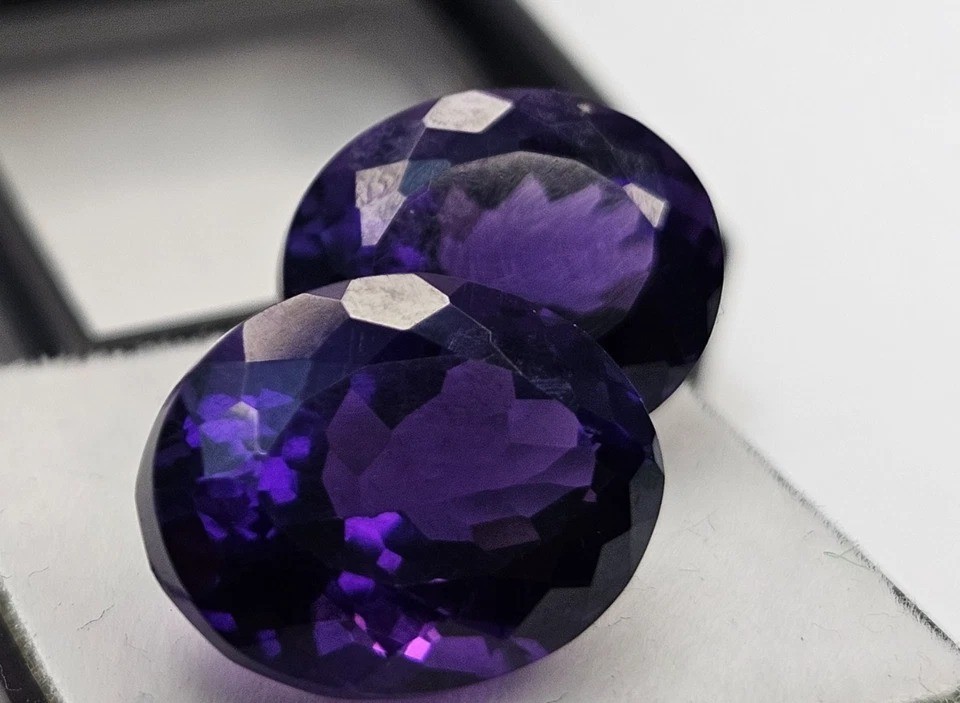 Purple Amethyst Oval Cut 22.80 Ct Natural Pair Loose Gemstone For Earring