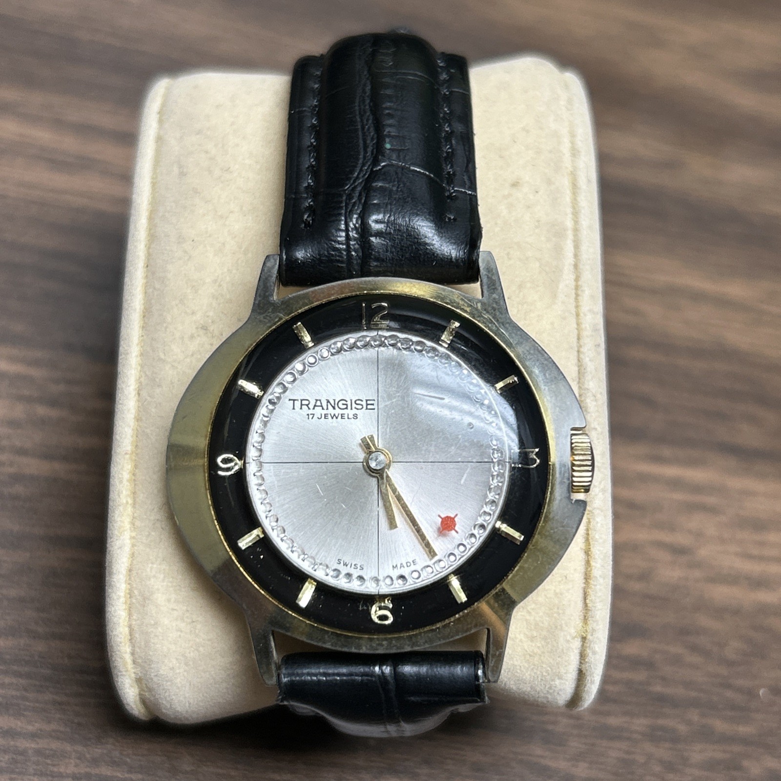 TRANGISE WATCH 17 JEWELS RED DOT SECOND MECHANICAL MOVEMENT RUNNING