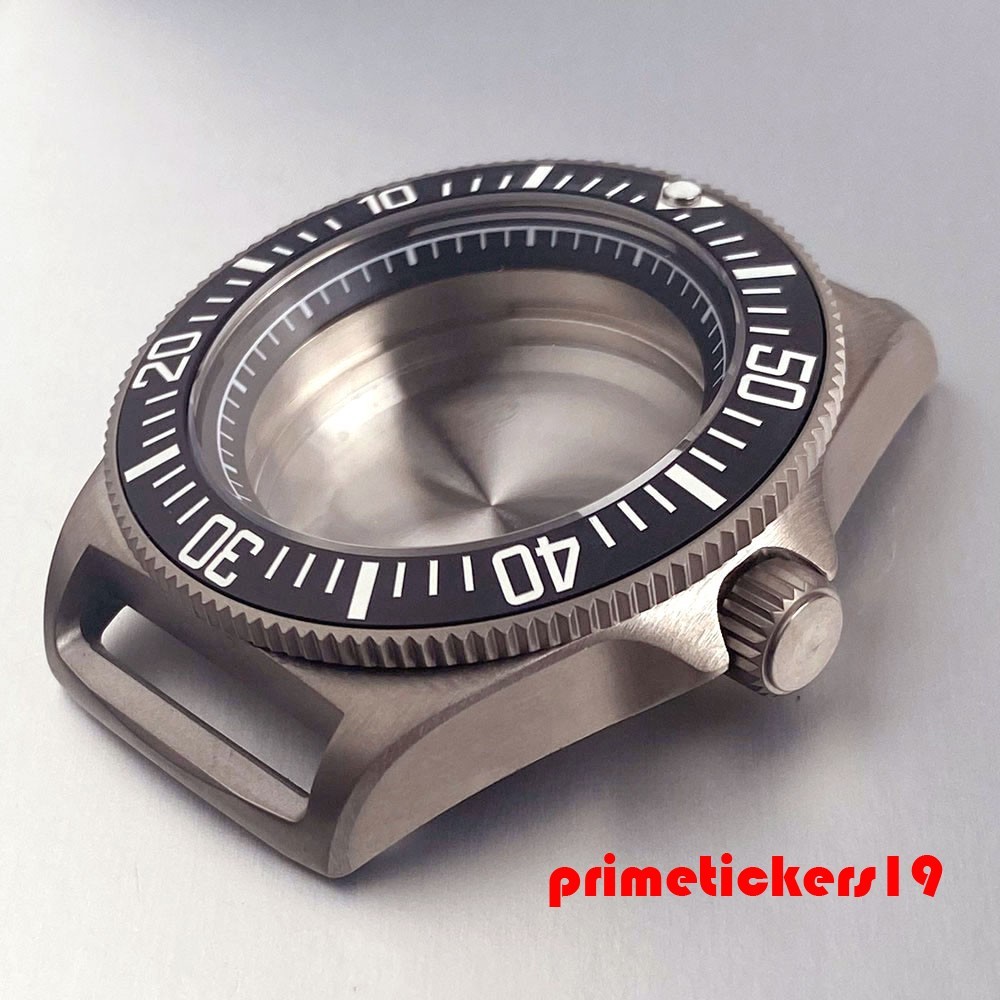 Titanium 42mm Dive Watch Case Black Bezel Sapphire Fit NH35 NH36 NH38 Movt 20BAR