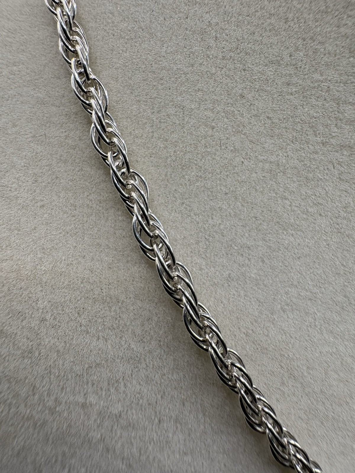 VTG 16” Sterling Silver 1990s Italy Rope Twist Link Chain Necklace Estate 925
