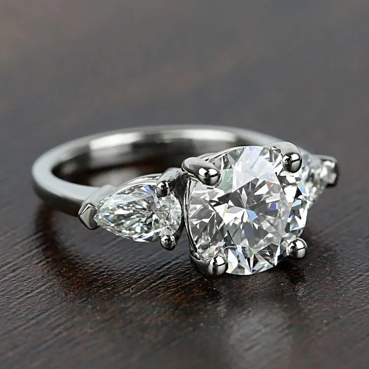 5.00 Ct Certified Round Shape Natural White Diamond Ring VVS1 White Gold Finish