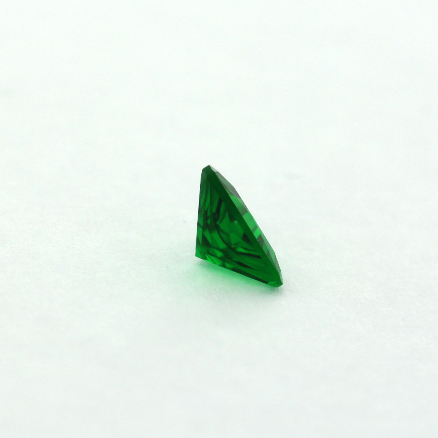 Loose Triangle Cut Emerald CZ Stone Single Green Cubic Zirconia May Birthstone