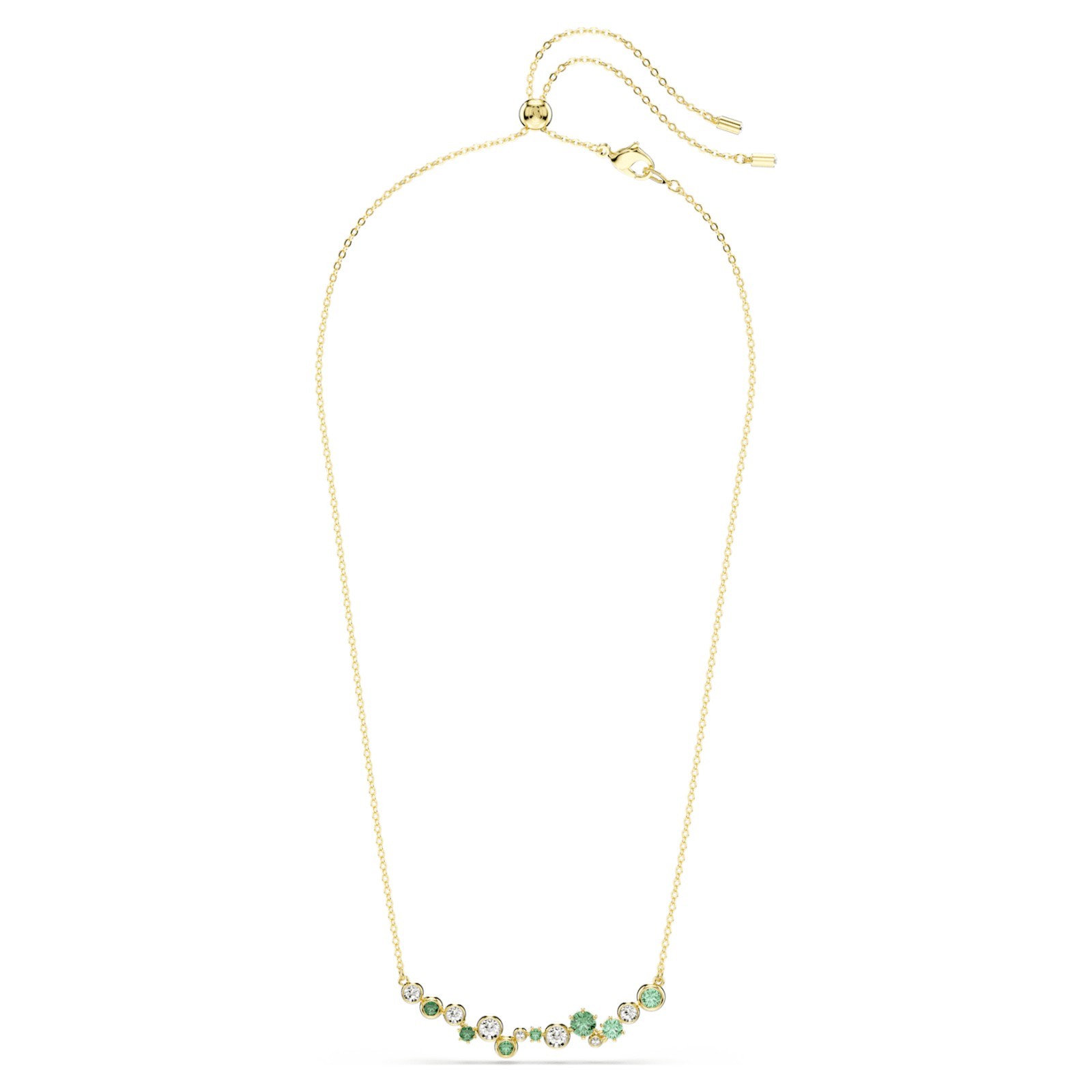 NIB 100% Authentic SWAROVSKI Gold Green Constella Crystals Necklace 5732247