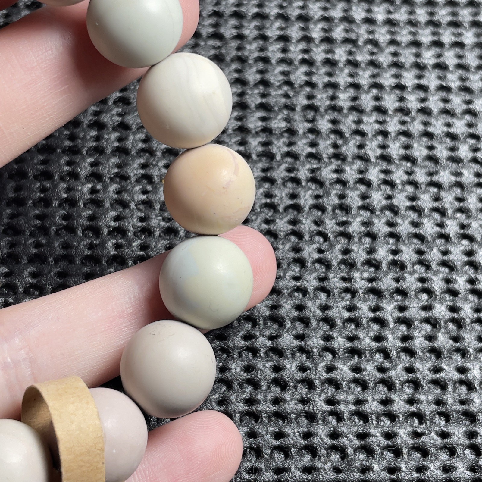 13.5mm 6.69in Matted Natural Alashan Agate Soft Color Bracelet Handmade Jewelry