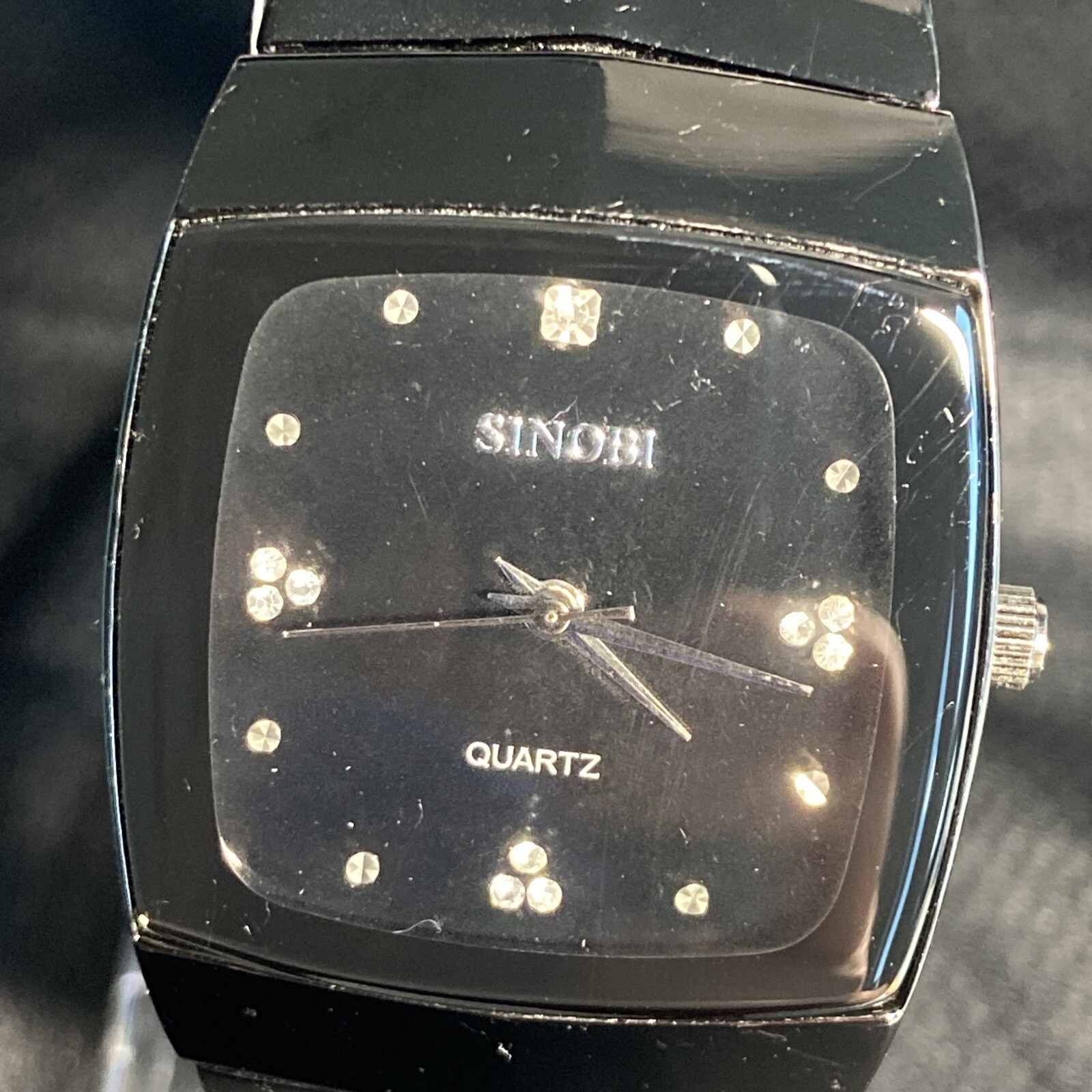 Sinobi Vtg 1996 Modernist Dial Watch Stainless Steel S919G Works