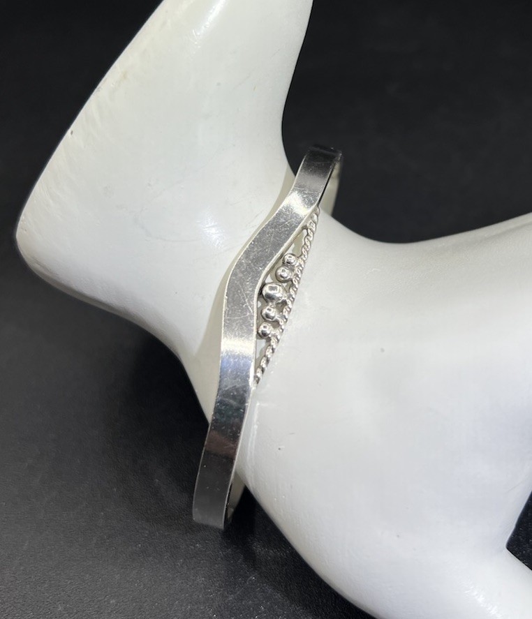 Artisan Made Sterling Silver Cuff Bracelet, 16.45 Grams
