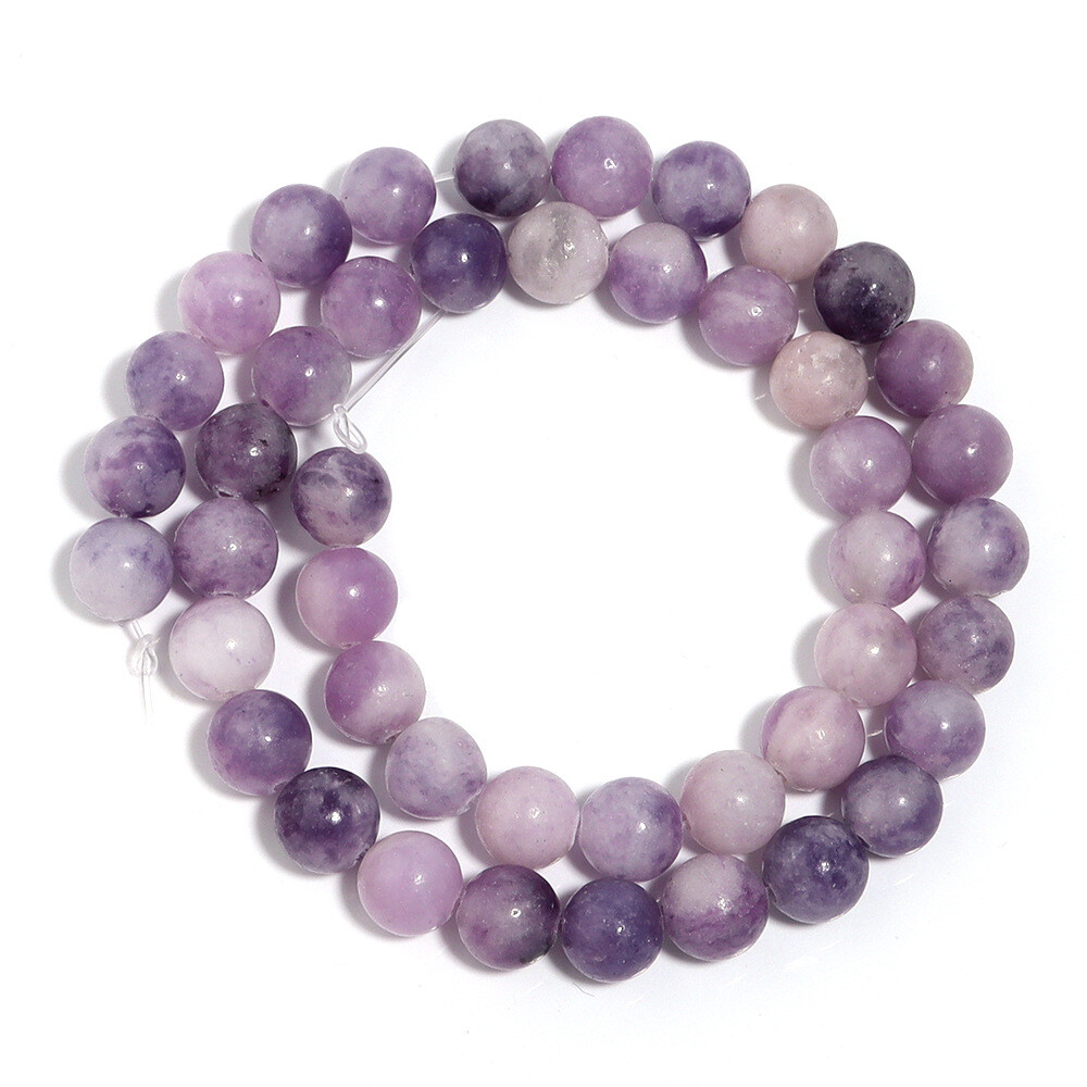 Natural Stone Lavender Chalcedony Round Loose Beads Jewelry Making 4 6 8 10 12mm