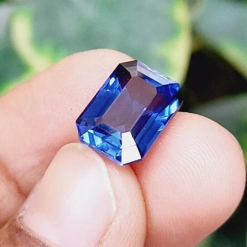 Ceylon Blue Sapphire Emerald Cut 8-9 Ct Natural Loose EGL Certified Gemstone