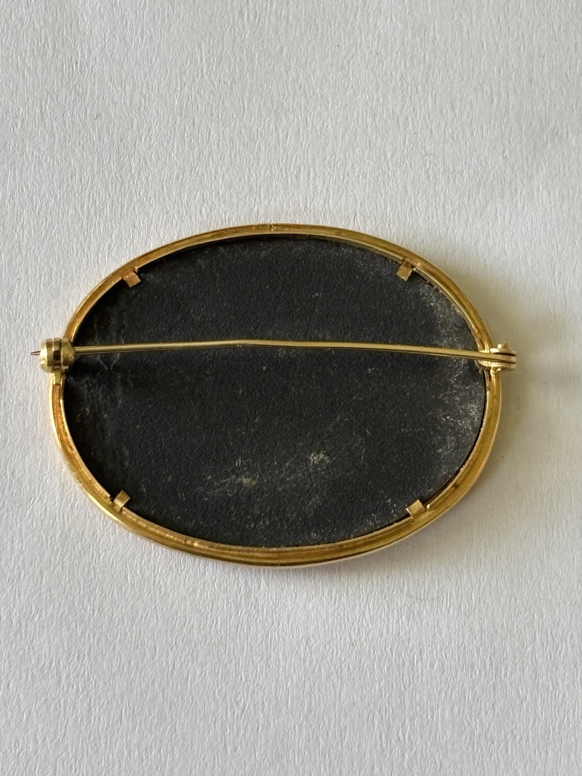 18K ANTIQUE PIETRA DURA BROOCH GOLD INLAID PIN FLORAL ORIGINAL 11.6 GRAMS RARE!