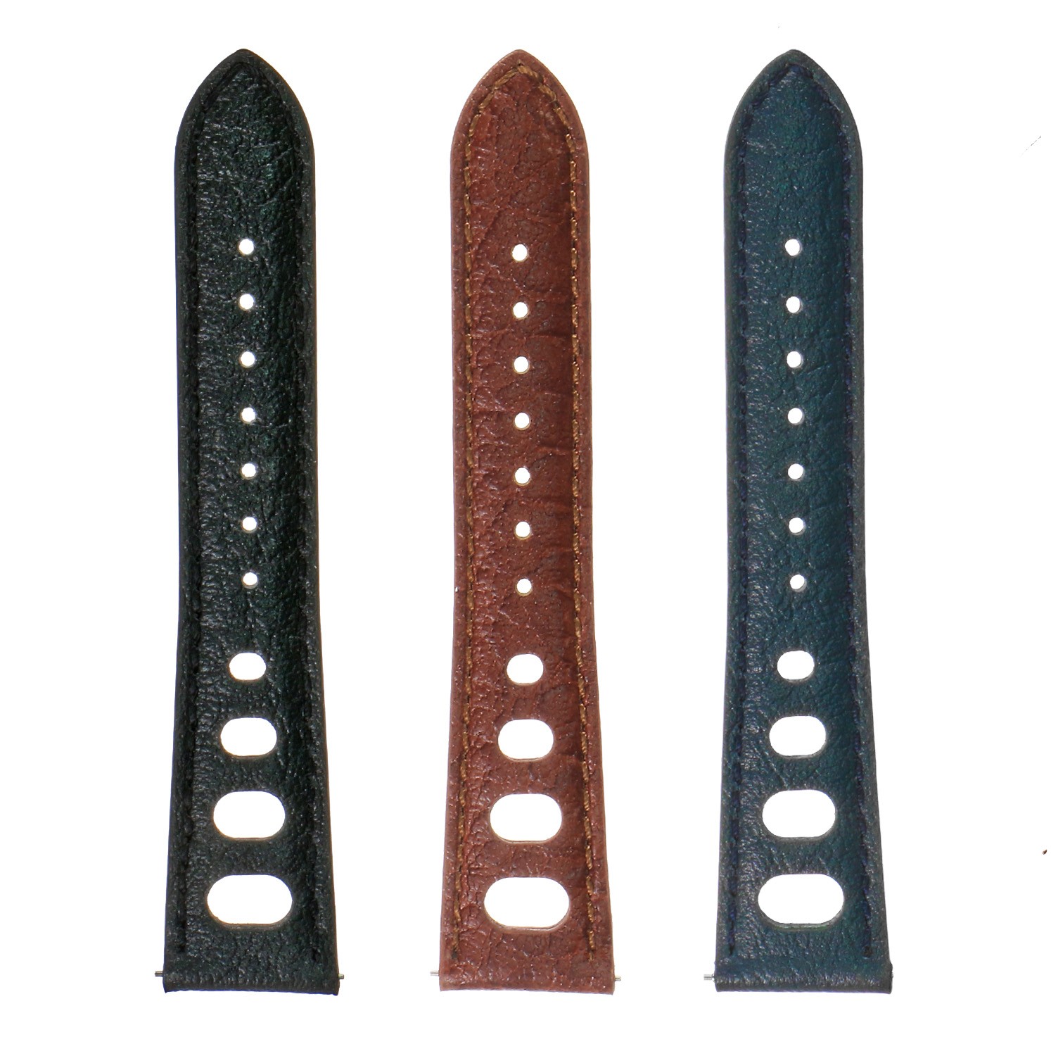 DASSARI Vintage Pebbled Leather Rally Watch Band Strap Quick Release 20mm 22mm