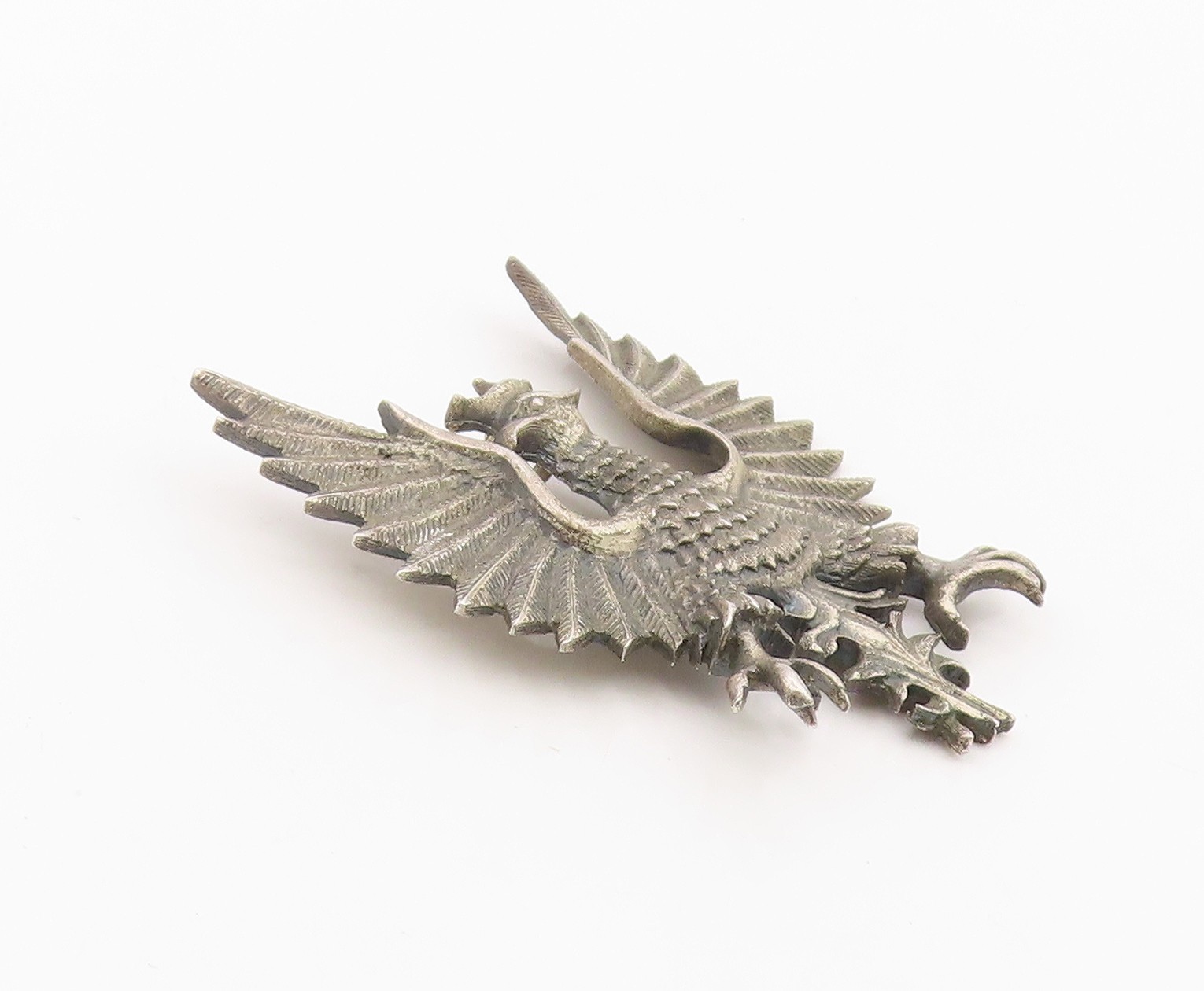 925 Sterling Silver Vintage Pendant POLAND Royal Crowned Eagle Emblem PT26322