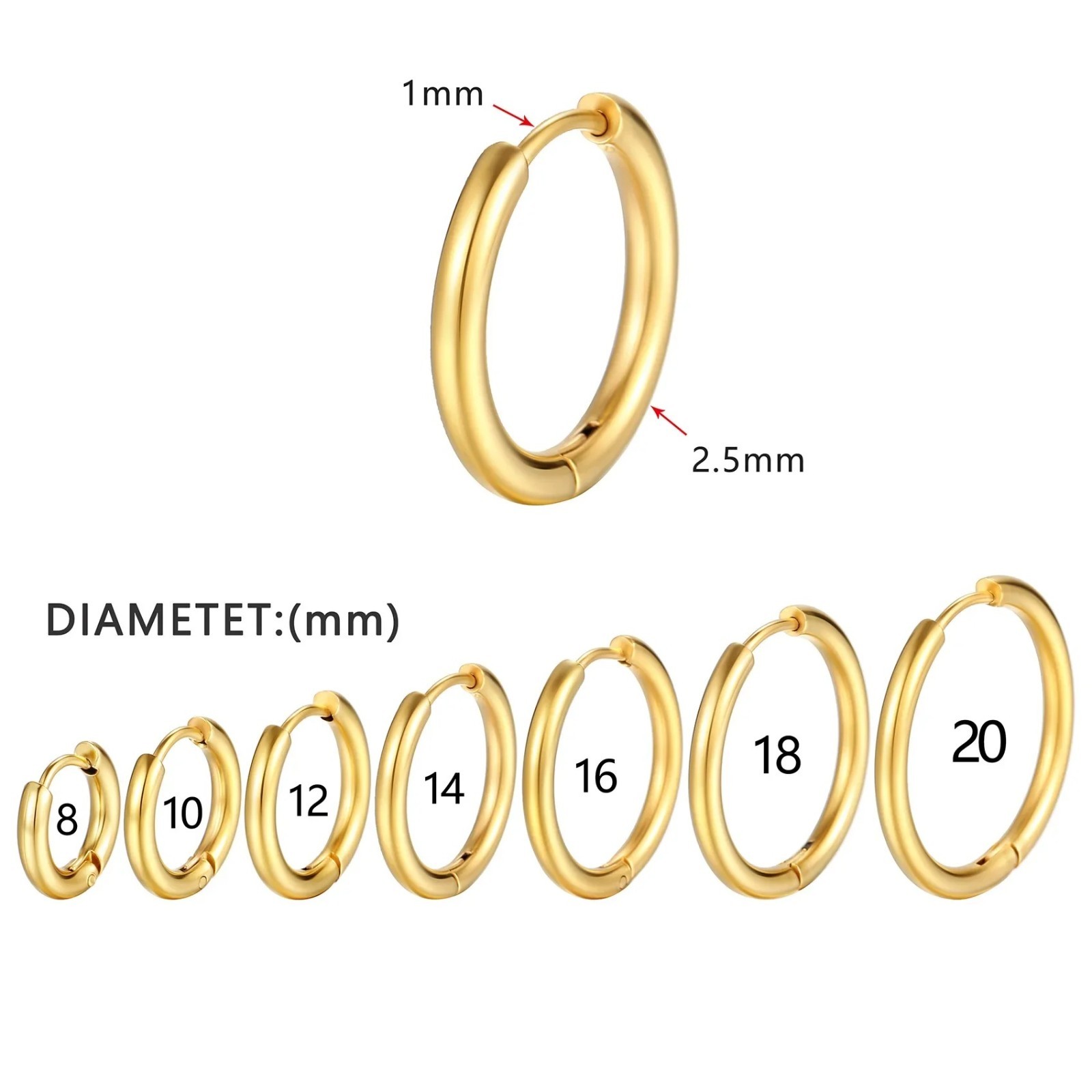 Stainless Steel Huggie Hoop Earrings Unisex Fashion Jewelry For Women, Men