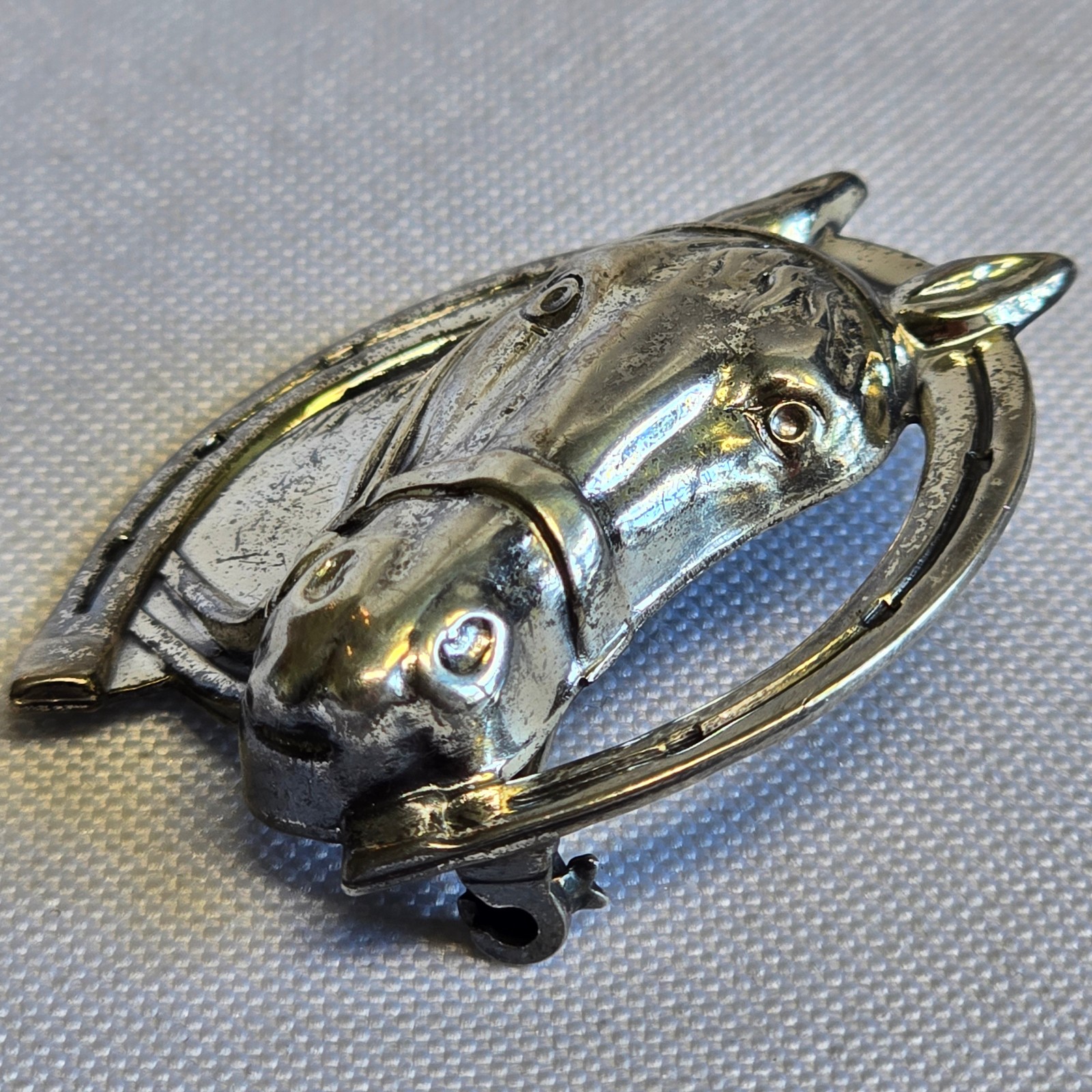 Sterling Silver Brooch 5.92g Fine Jewelry Horse & Horse Shoe Scatter Pin