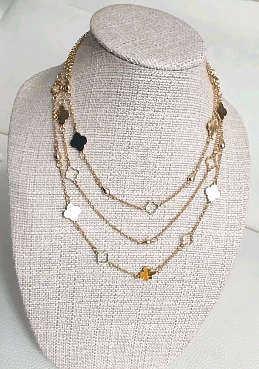 Lovita & Co 18″ Gold-Tone Layered With Accent Statement Necklace+Earrings Gift