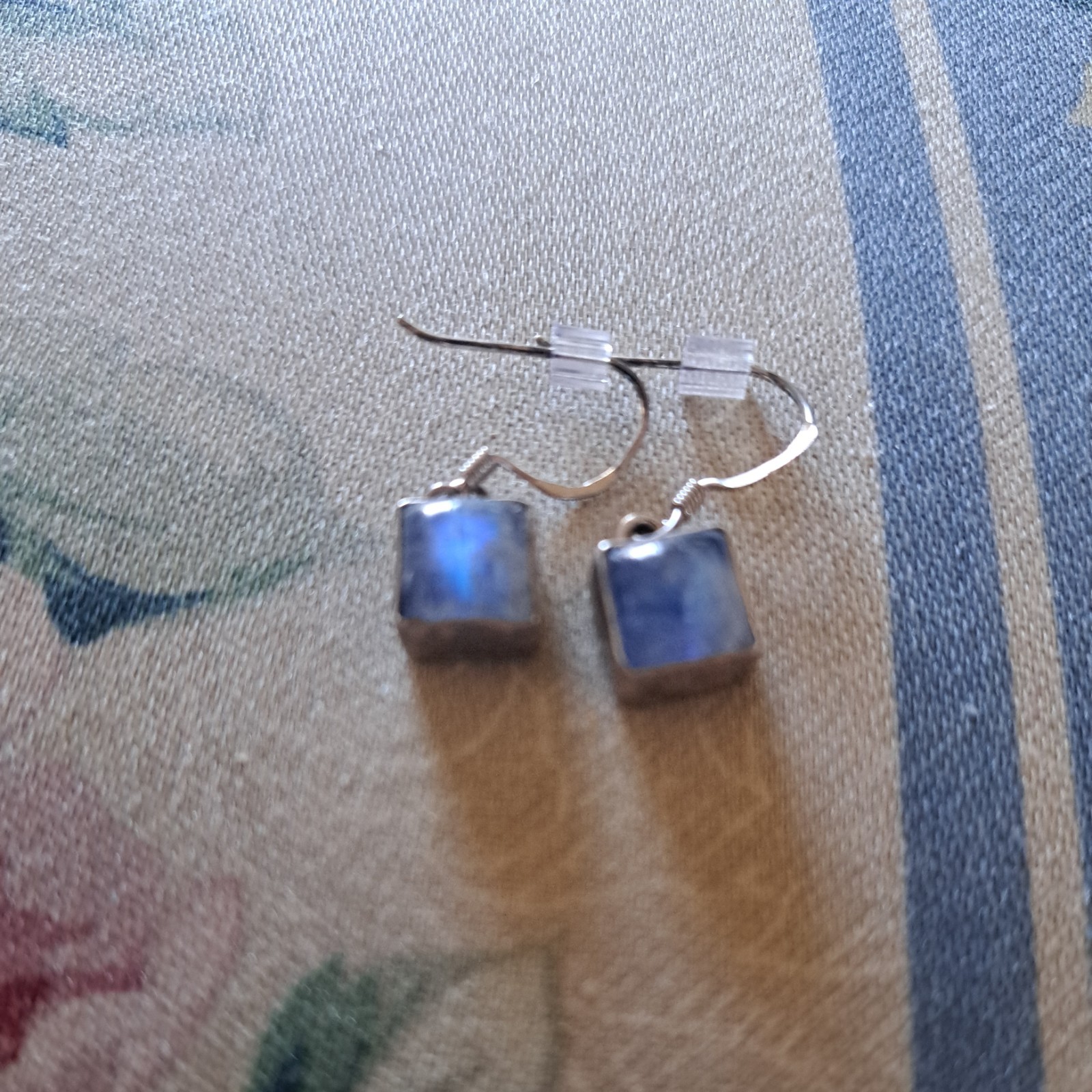 Labradorite 925 Sterl Silver Dangle Earrings Square w Soft Corners you get exact