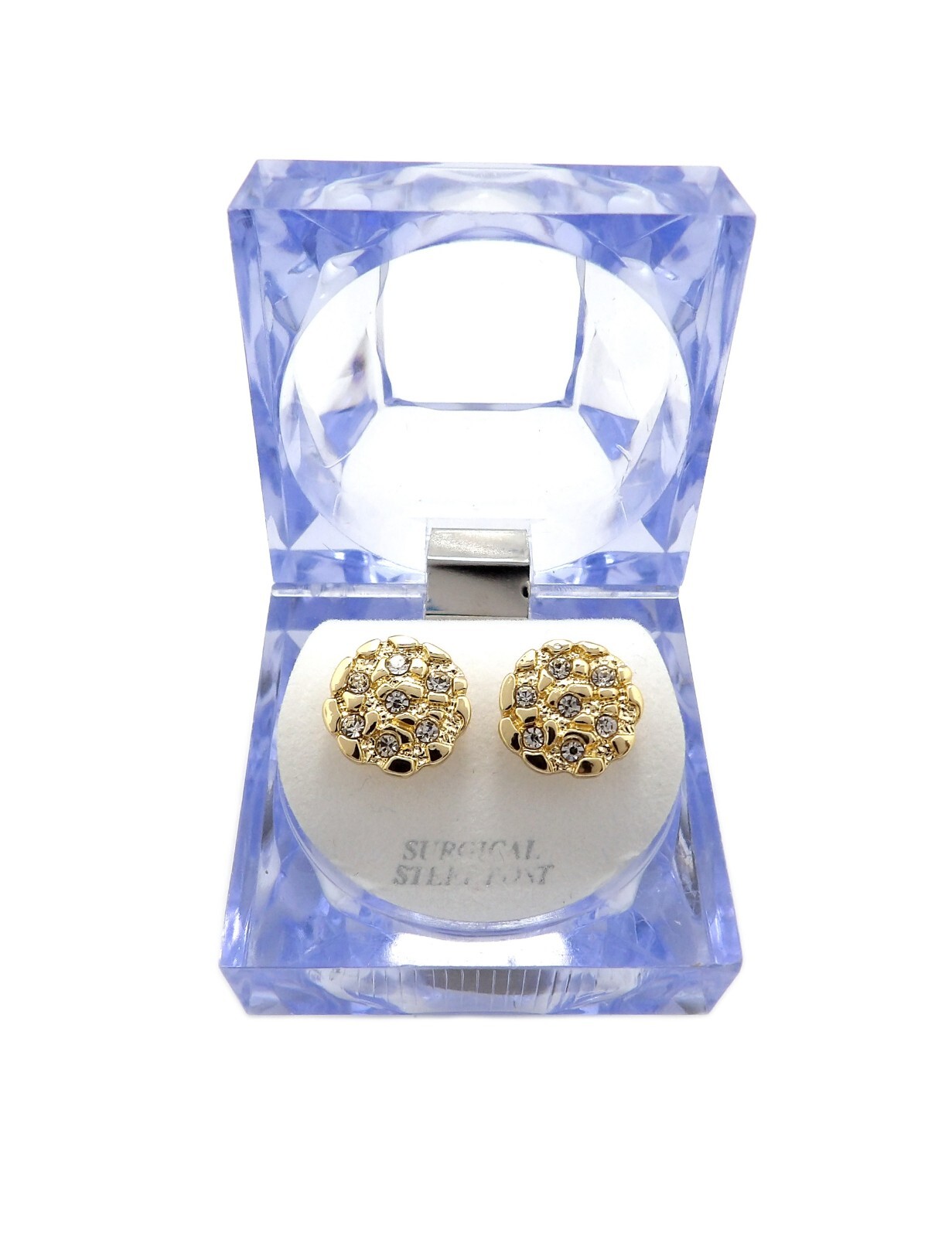 Hip Hop Cookie Nugget Textured Magnetic Stud Earring No Piercing Required XE1276