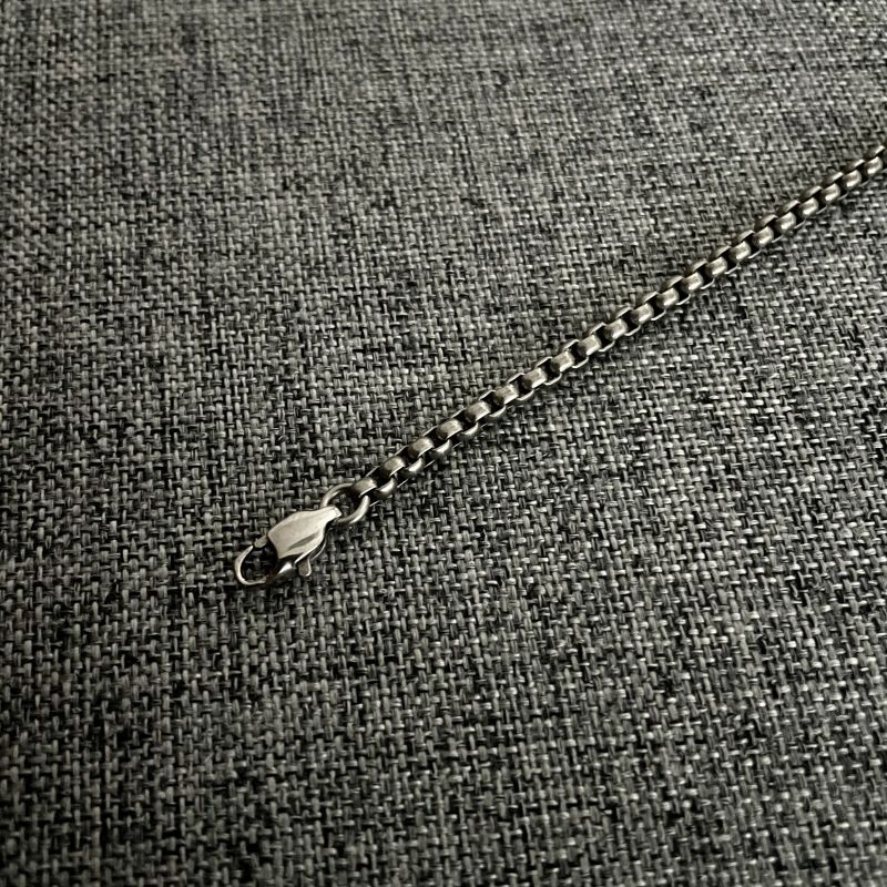 Pure Titanium Necklace with A Width 3mm Square Box Chain Anti Allergic Classics