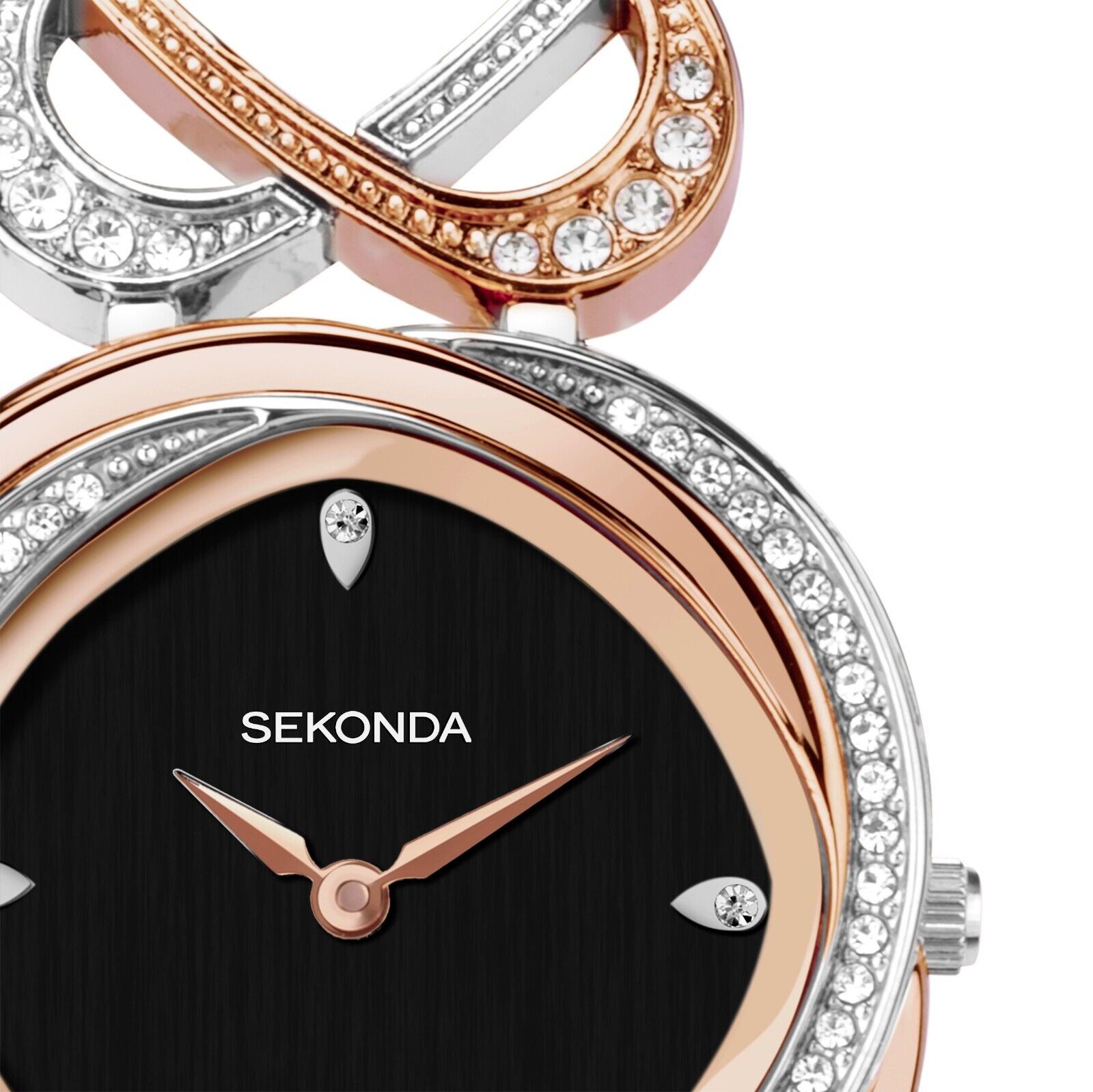 Sekonda Ladies Sparkle Hidden Hearts Rose Gold & Silver Watch Model 40601