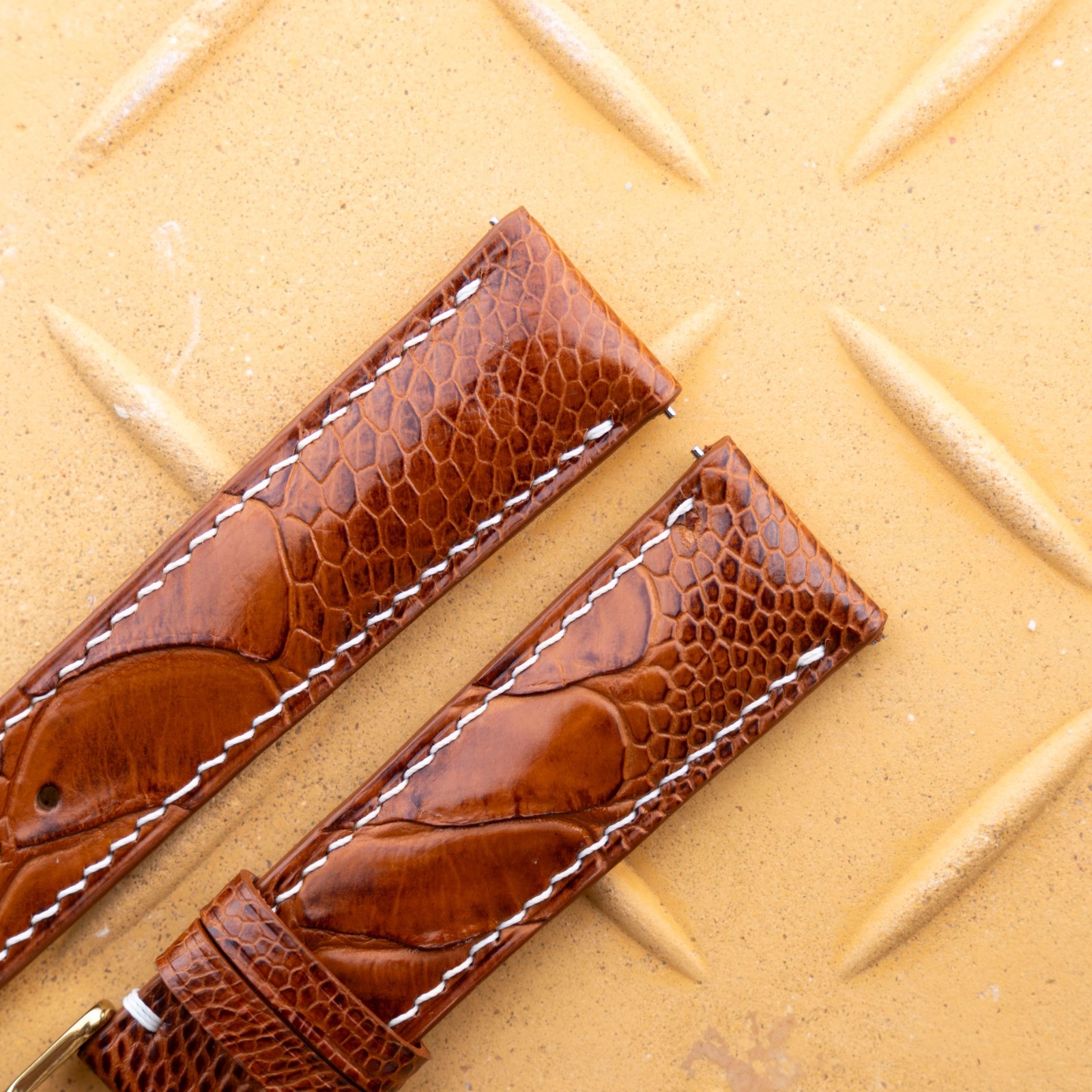Genuine Light Brown Ostrich Leather Watch Strap Leg Leather Band Men’s 14-26mm