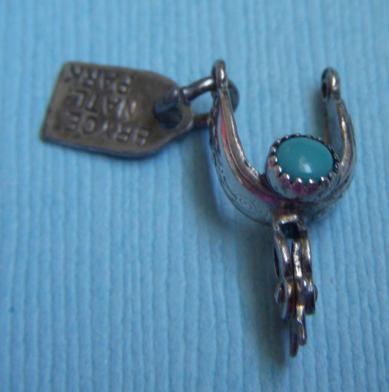 Vintage Bryce National Park movable spur turquoise Utah sterling charm