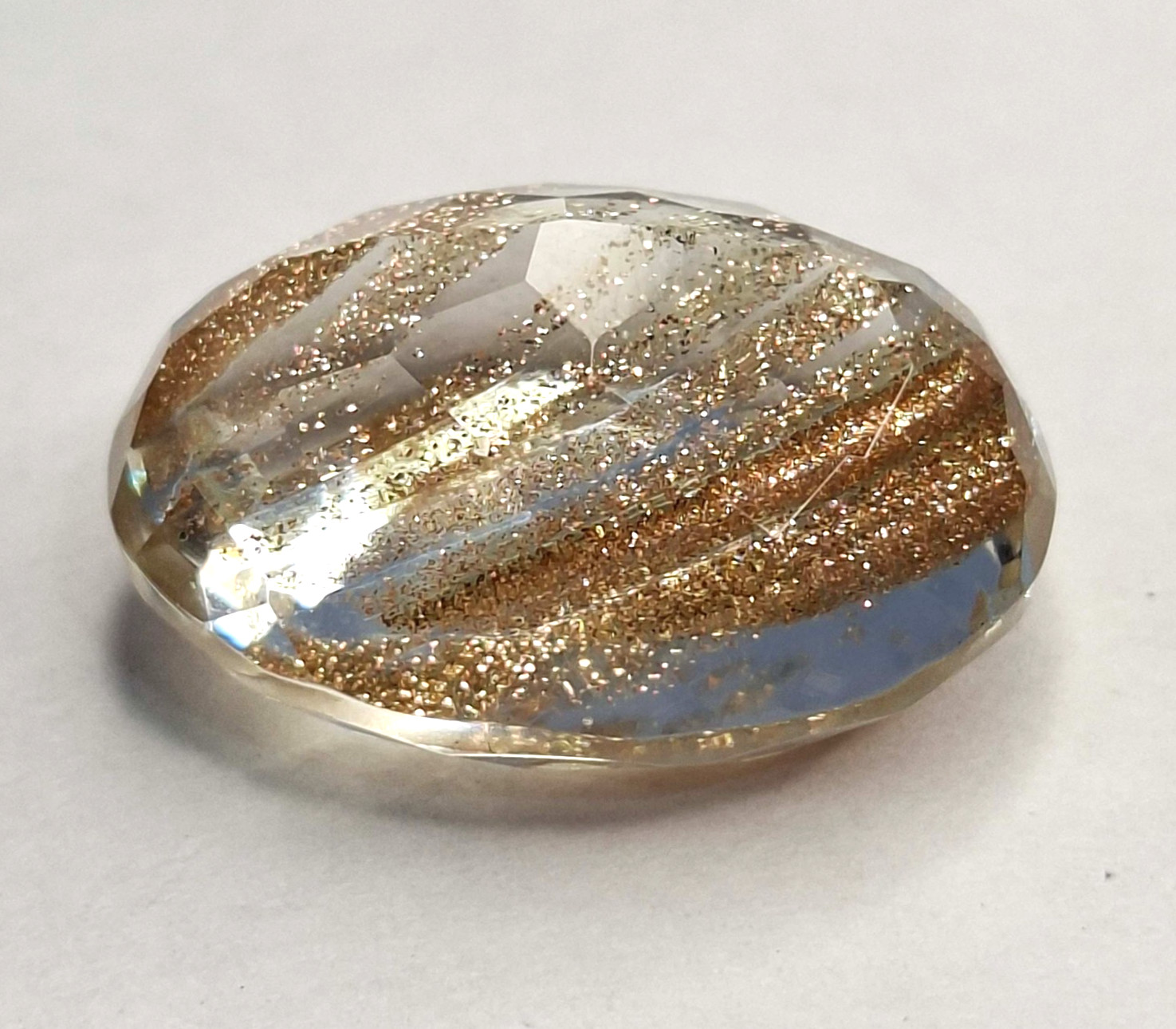 Natural Rutile Quartz Golden Oval Cut 31-33 Ct Certified Loose Gemstone RK806