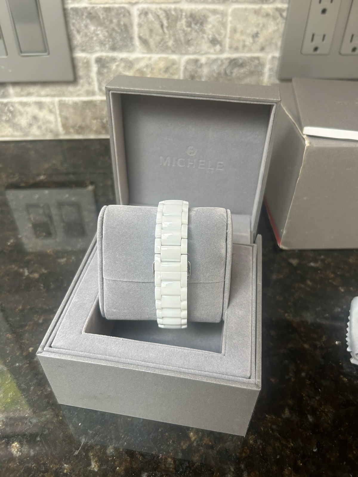 MICHELE Stain/Steel Tahitian Diamond Ceramic Watch MWW12A000001 – Running