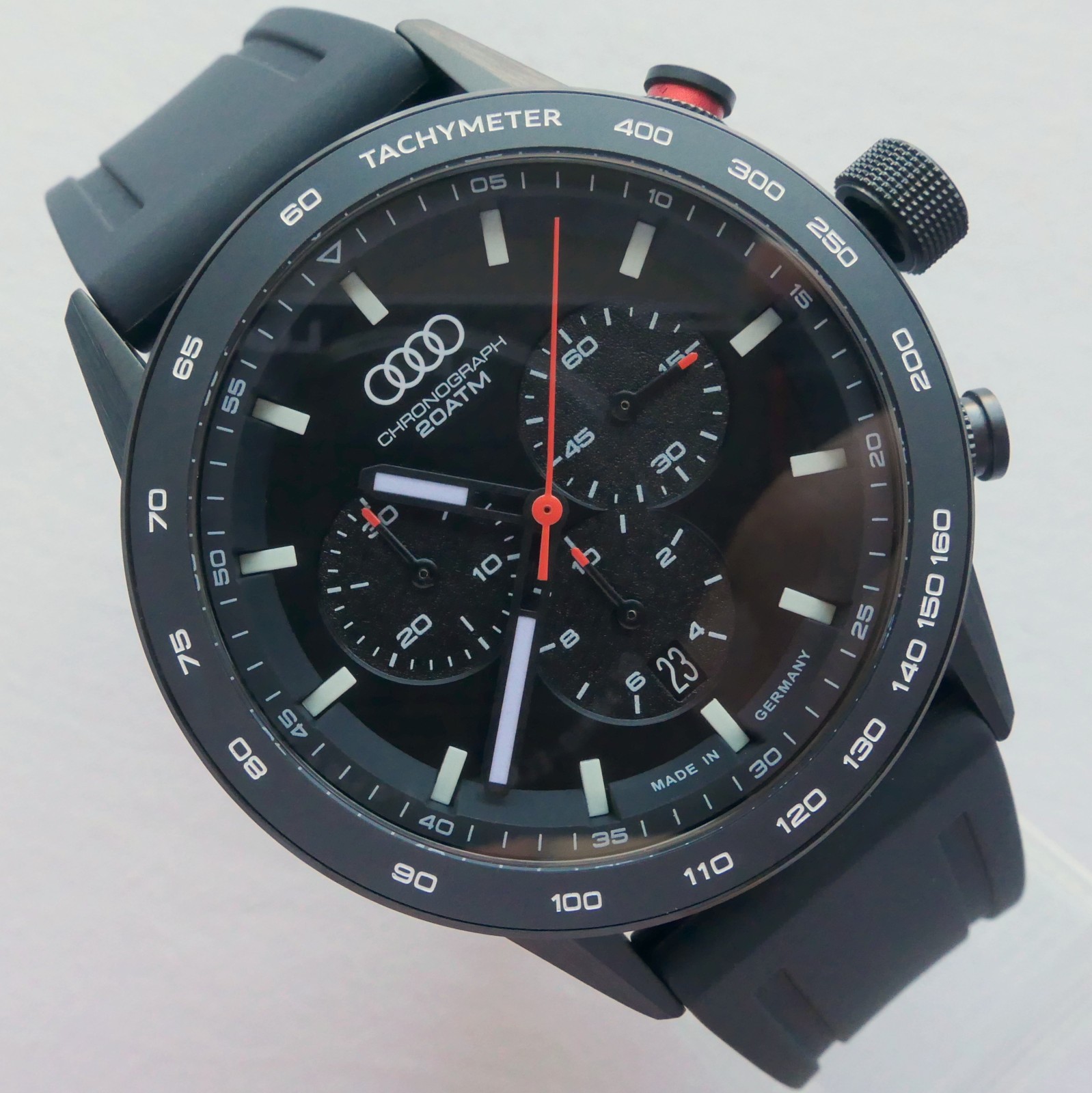Audi Sport Driver Diver Racing Car Accessory Chronograph Made in Germany Watch