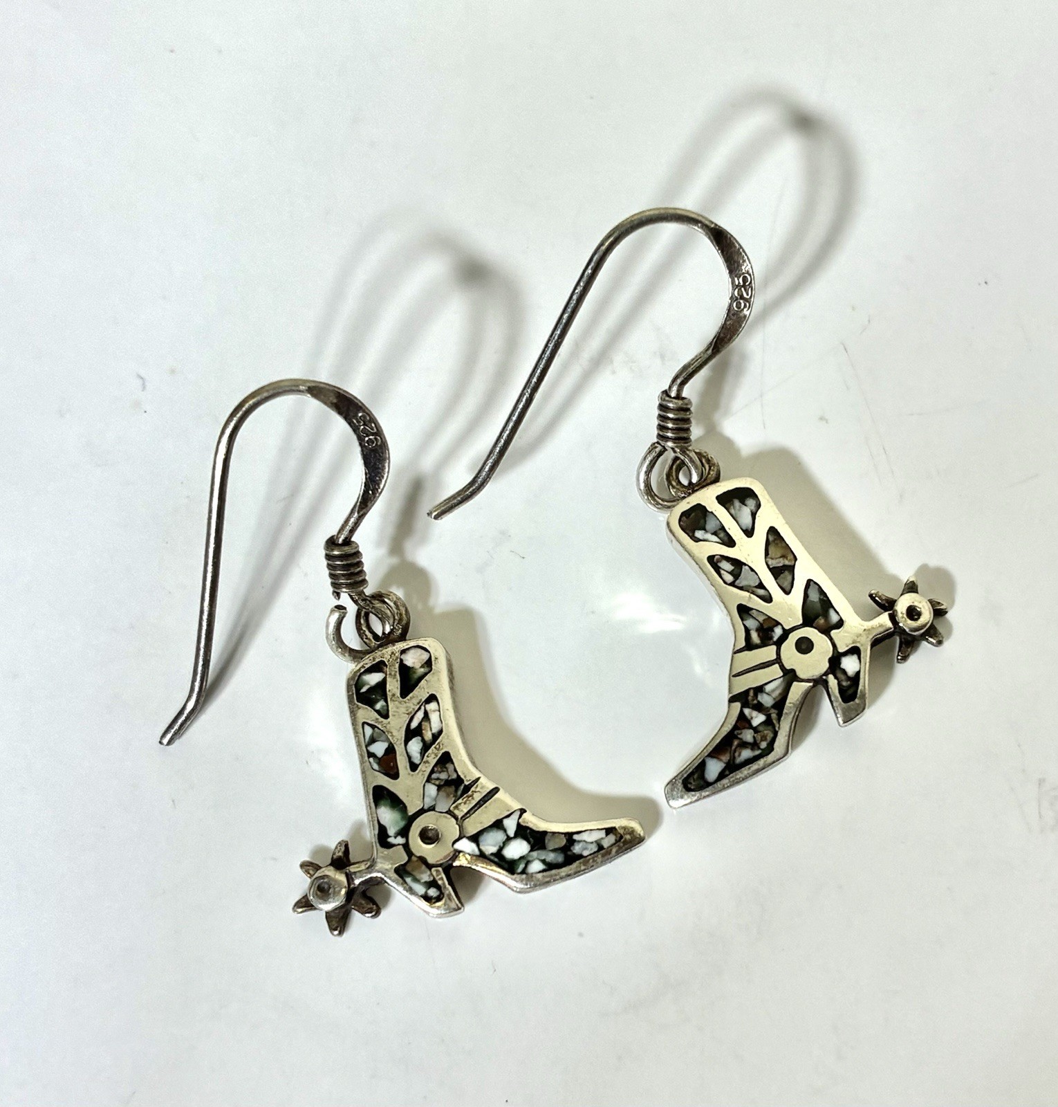 Western Spurs Boots Earrings 925 Sterling Silver Jewelry for Cowgirl Vintage