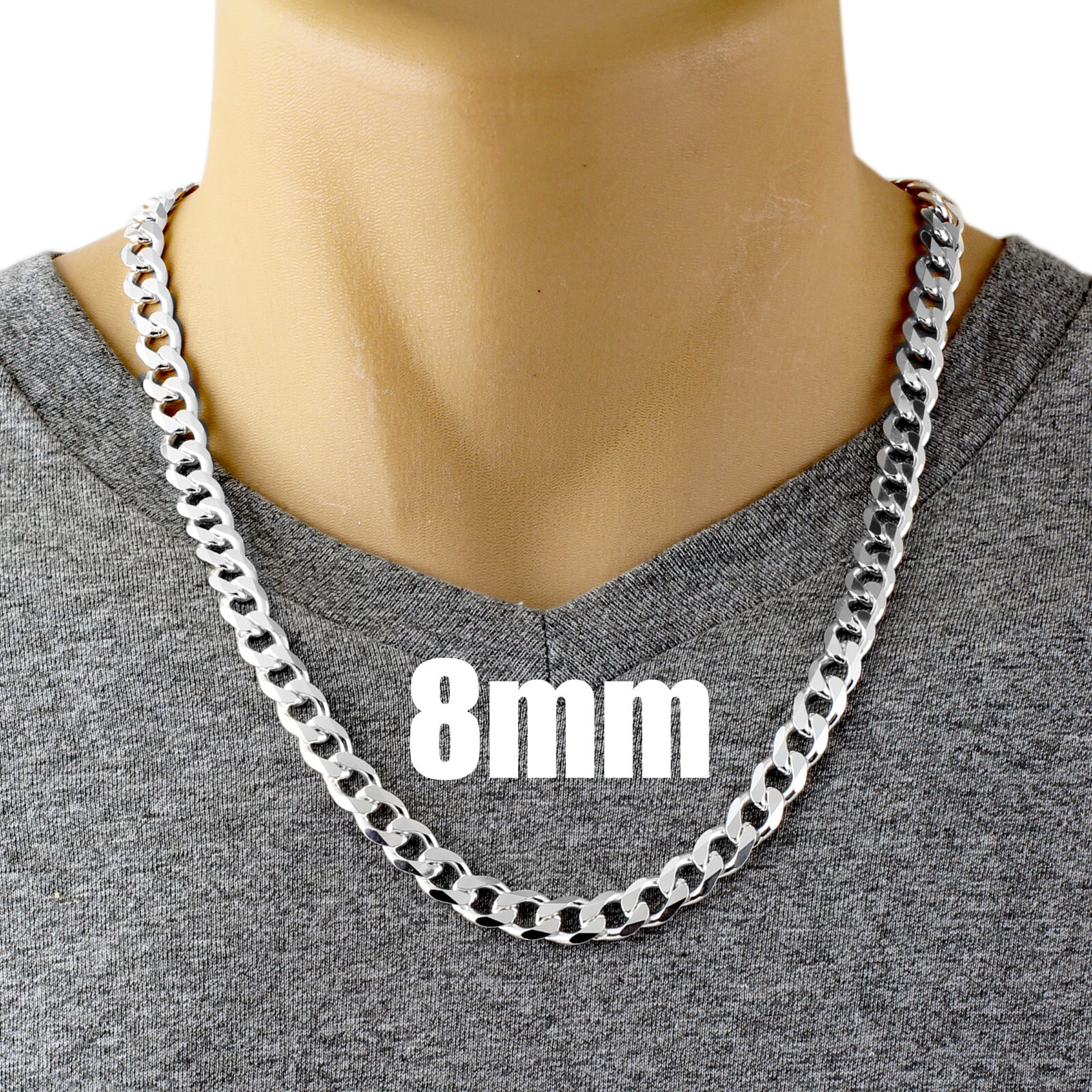 Guaranteed 925 Sterling Silver Cuban Curb Chain Necklace Solid & Heavy Version