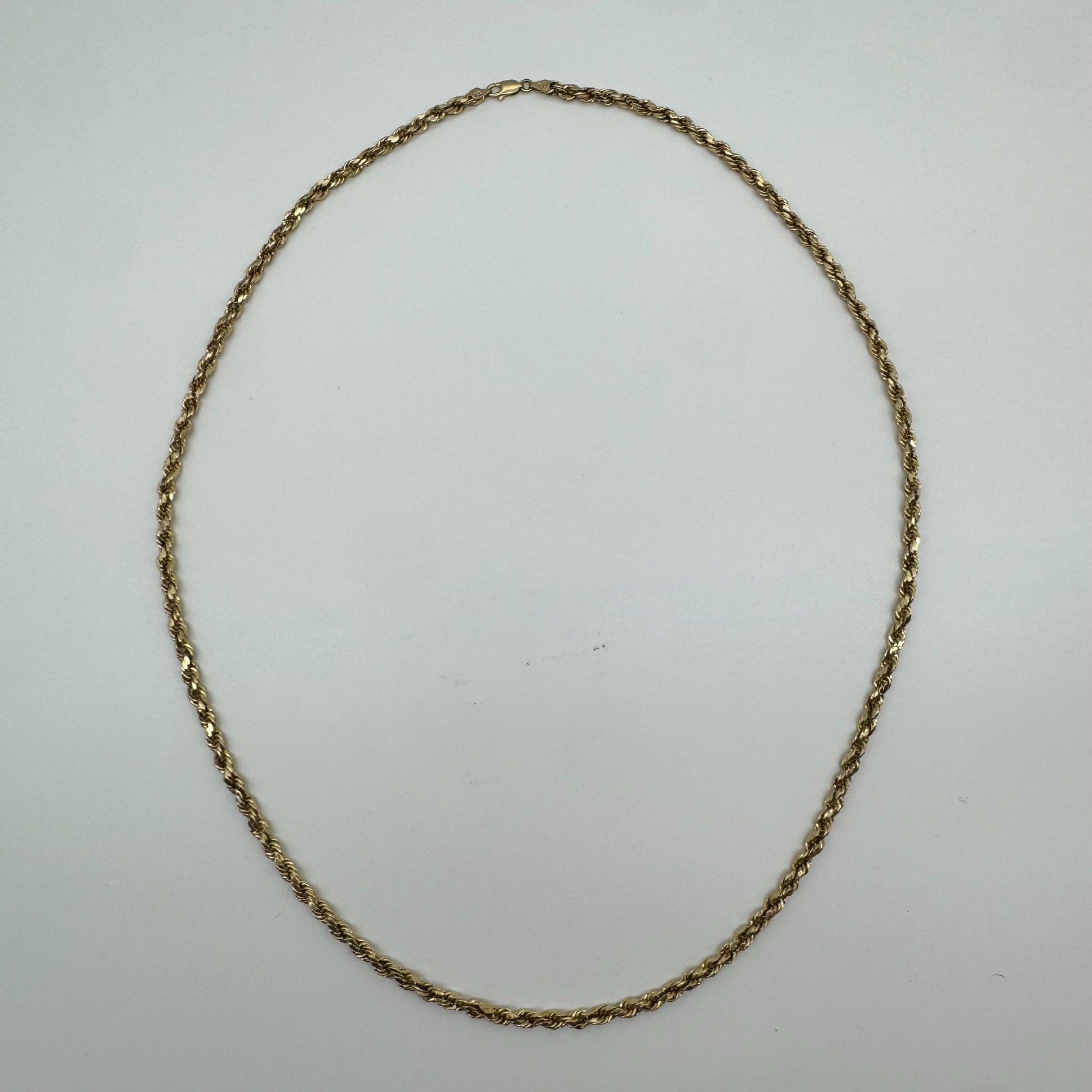 10K Yellow Gold Hollow Rope Chain – Necklace – Lobster Clasp – 7.89 Grams
