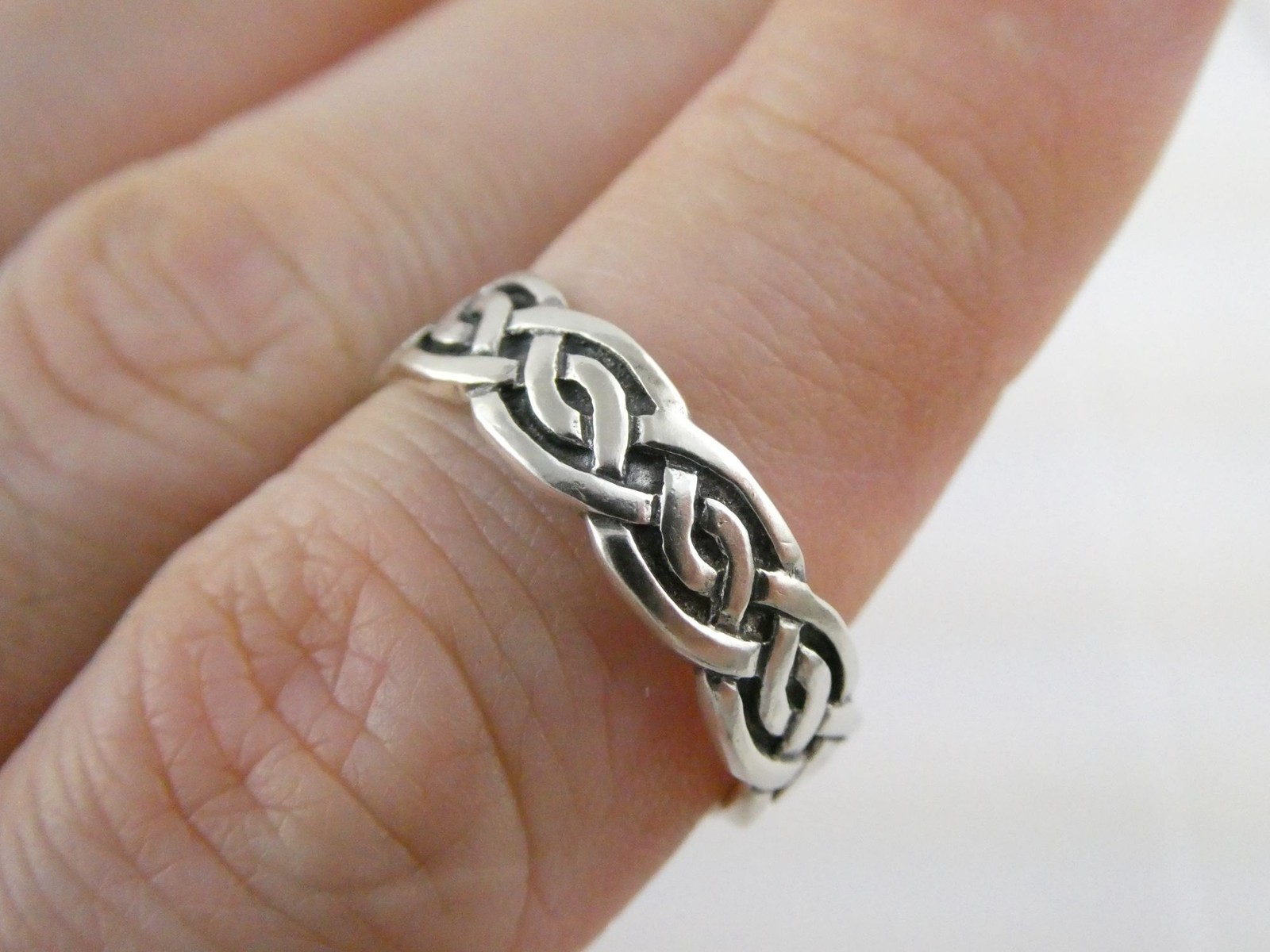 Peter Stone PSCL Sterling Silver Celtic Knot Band Ring 925 Size 9.25 4.3g