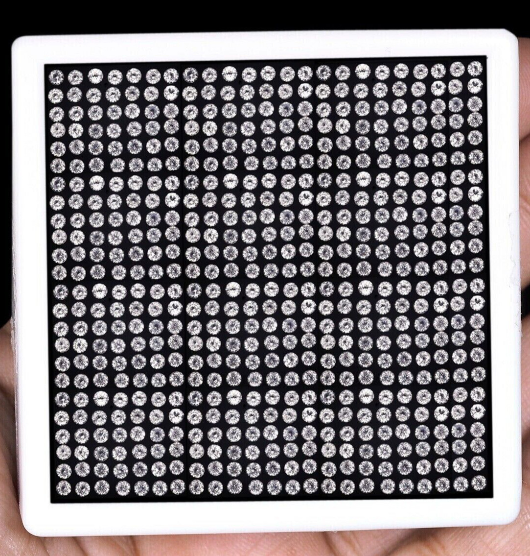 VVS 500 Pcs Natural White Topaz 1mm Round Diamond Cut Calibrated Gemstones Lot