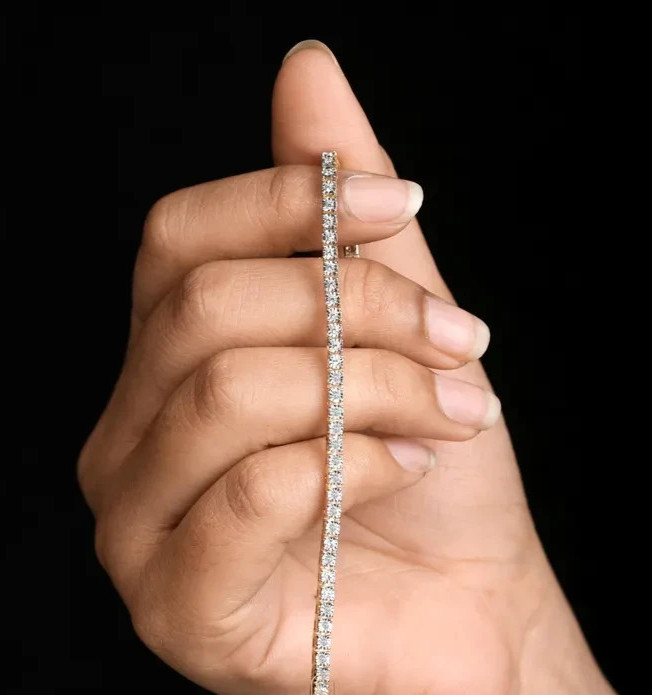 Wedding Festival sale ! Round Natural Diamond Tennis Bracelet 14k Yellow Gold