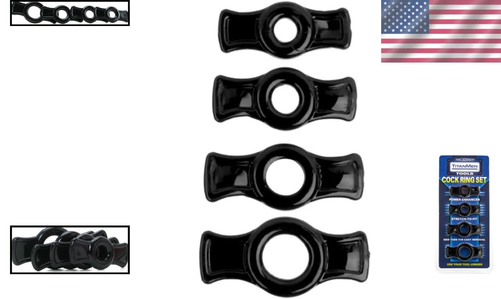 TitanMen 4 C-Ring Set – Enhance Pleasure with Easy Adjustment & Safety