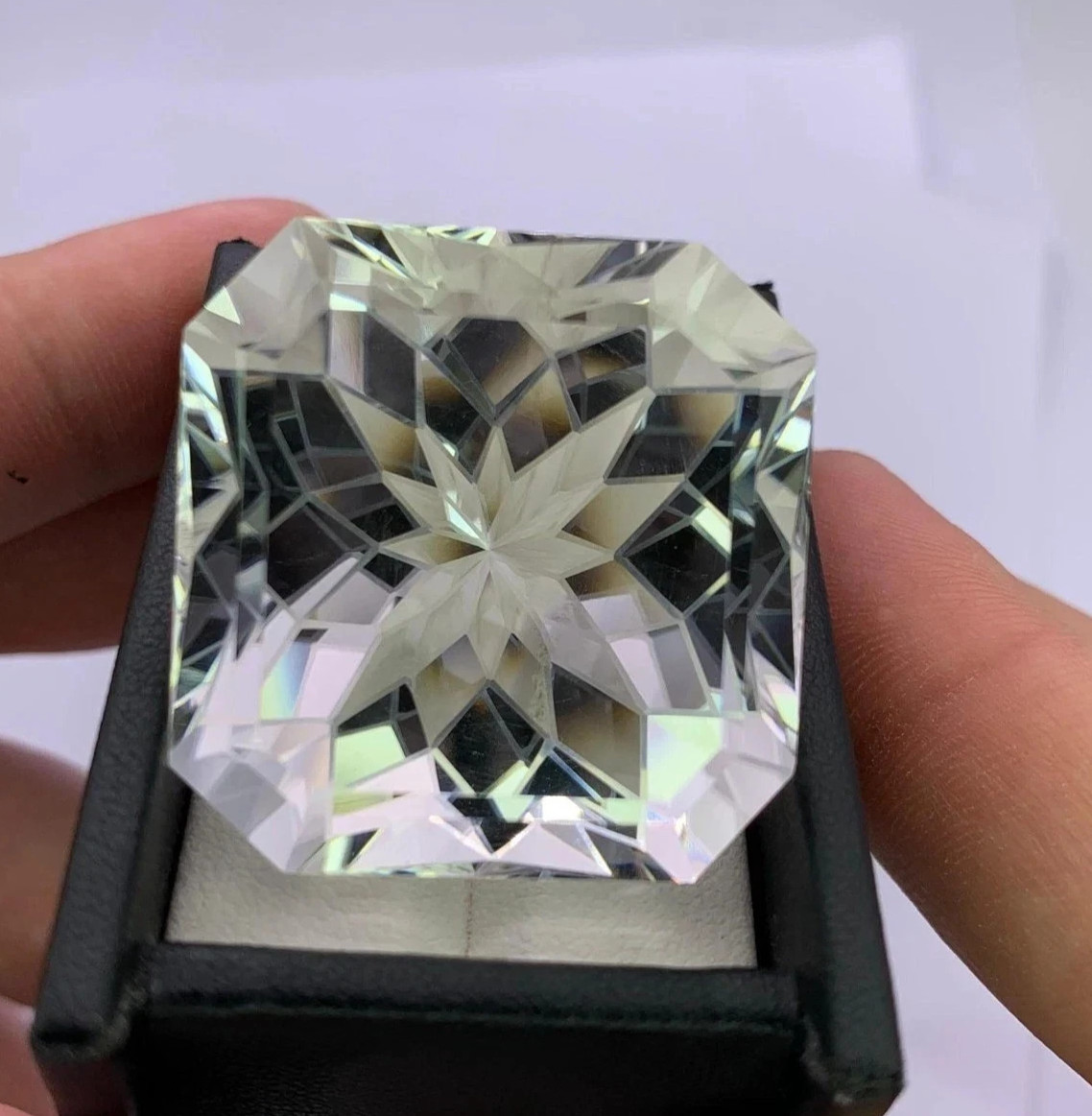 49 Ct Certified Asscher Cut Natural White Sapphire Loose Gemstone A+++
