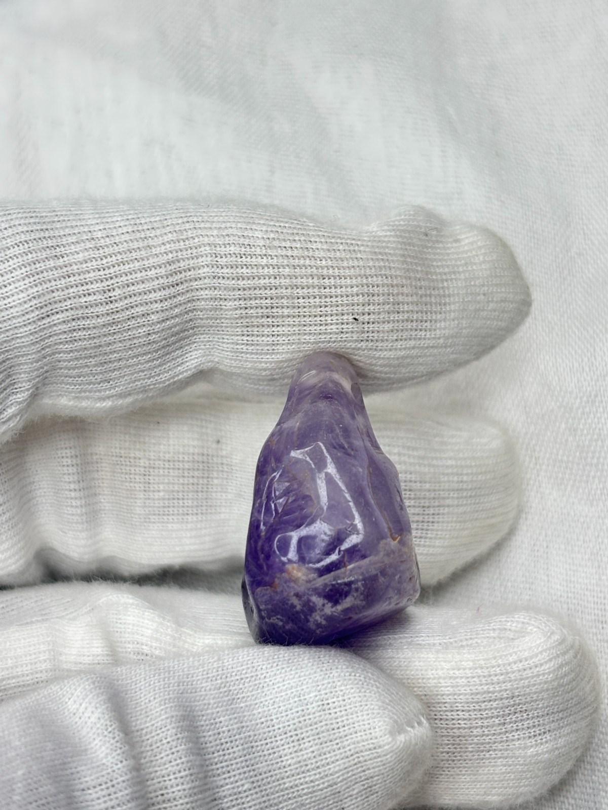 Natural Amethyst Carved Bird Pendant With Drill Hole Loose Gemstone Purple